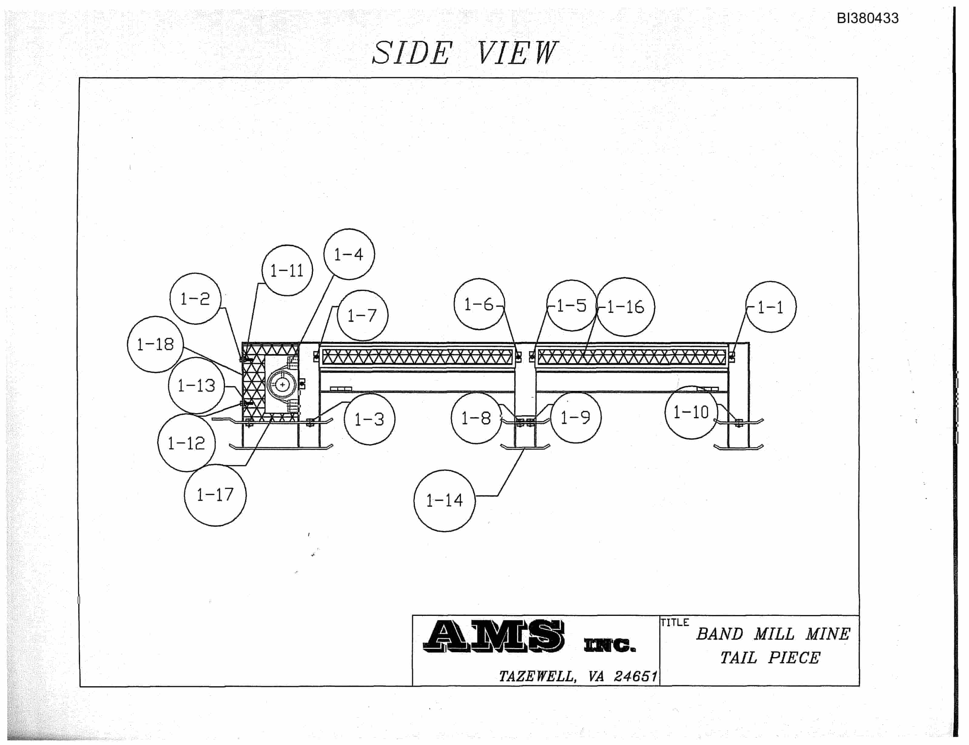 Bucyrus Drive, Take-Up, Tailpiece, Remote Head Roller Parts Catalog BI380433-2