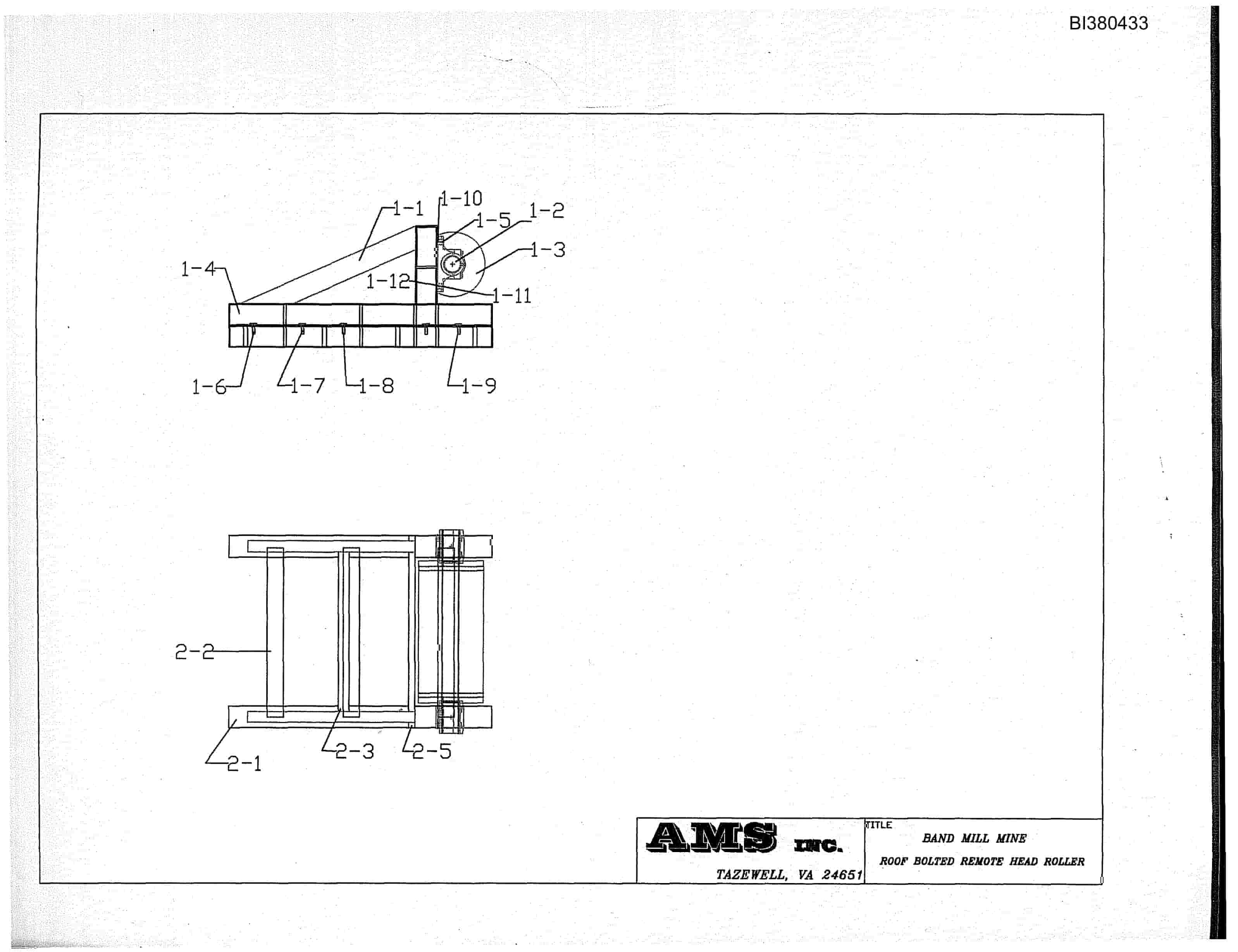 Bucyrus Drive, Take-Up, Tailpiece, Remote Head Roller Parts Catalog BI380433-3