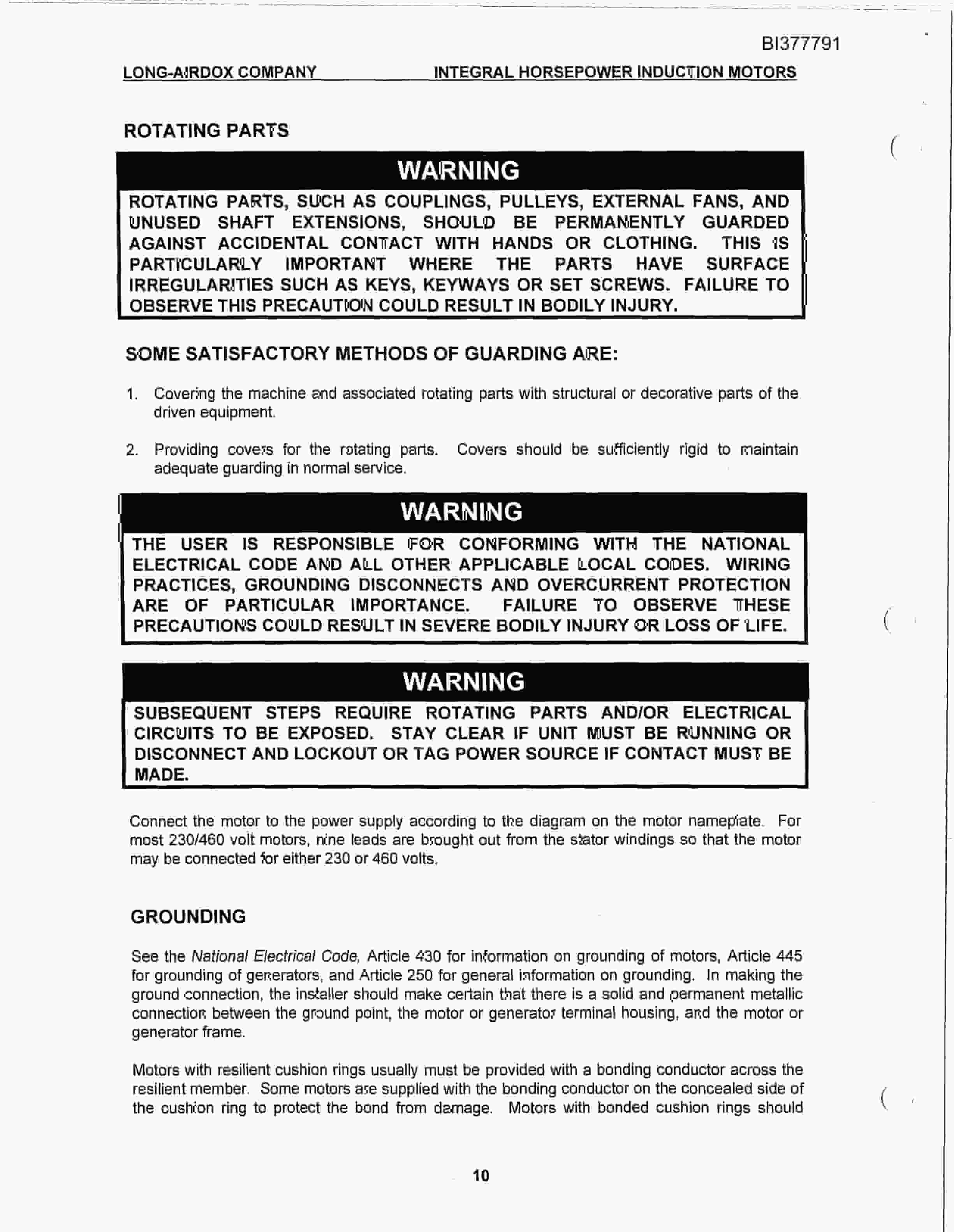 Bucyrus DT-30XH Parts Catalog BI377791-2