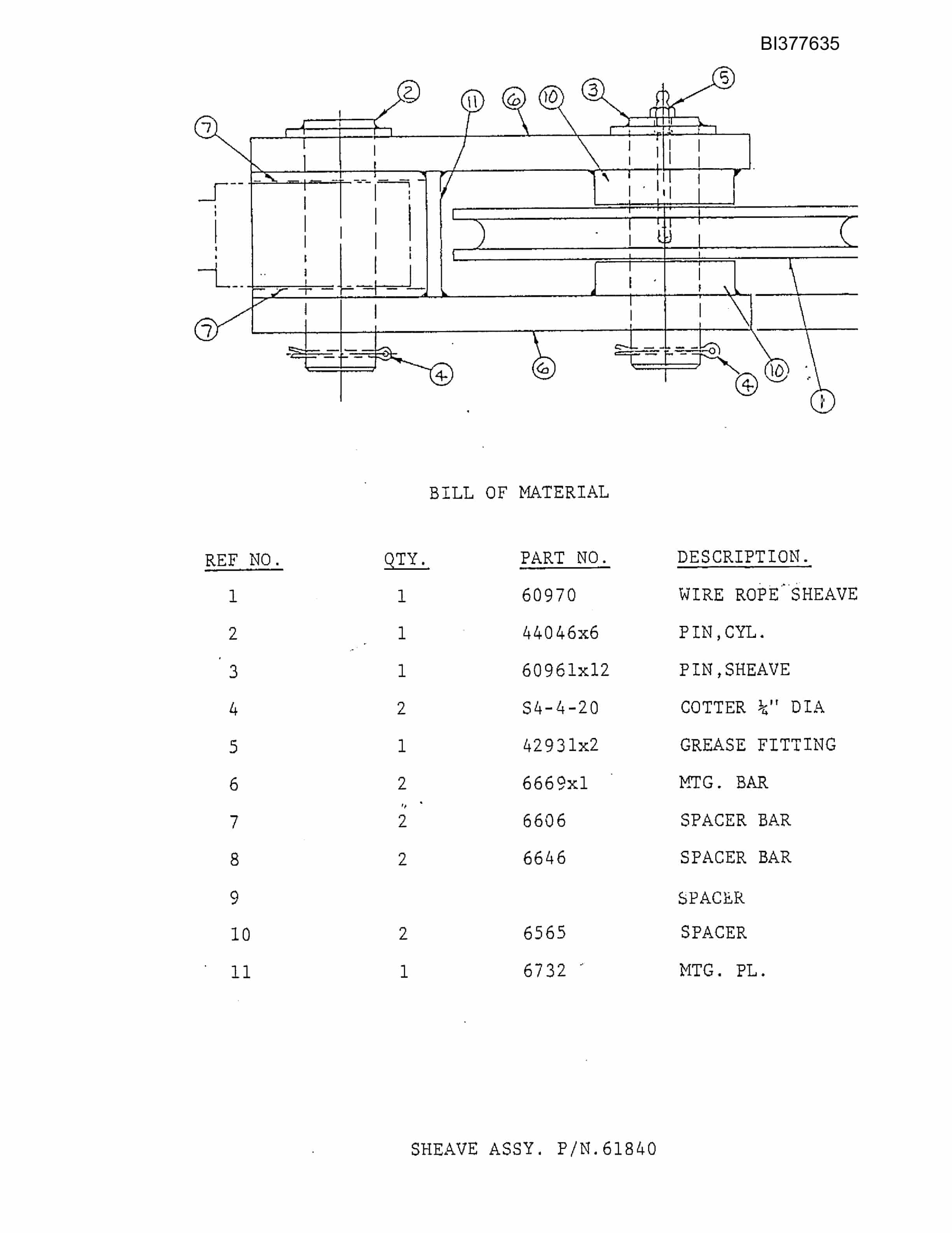 Bucyrus DT-42H Parts Catalog BI377635-2