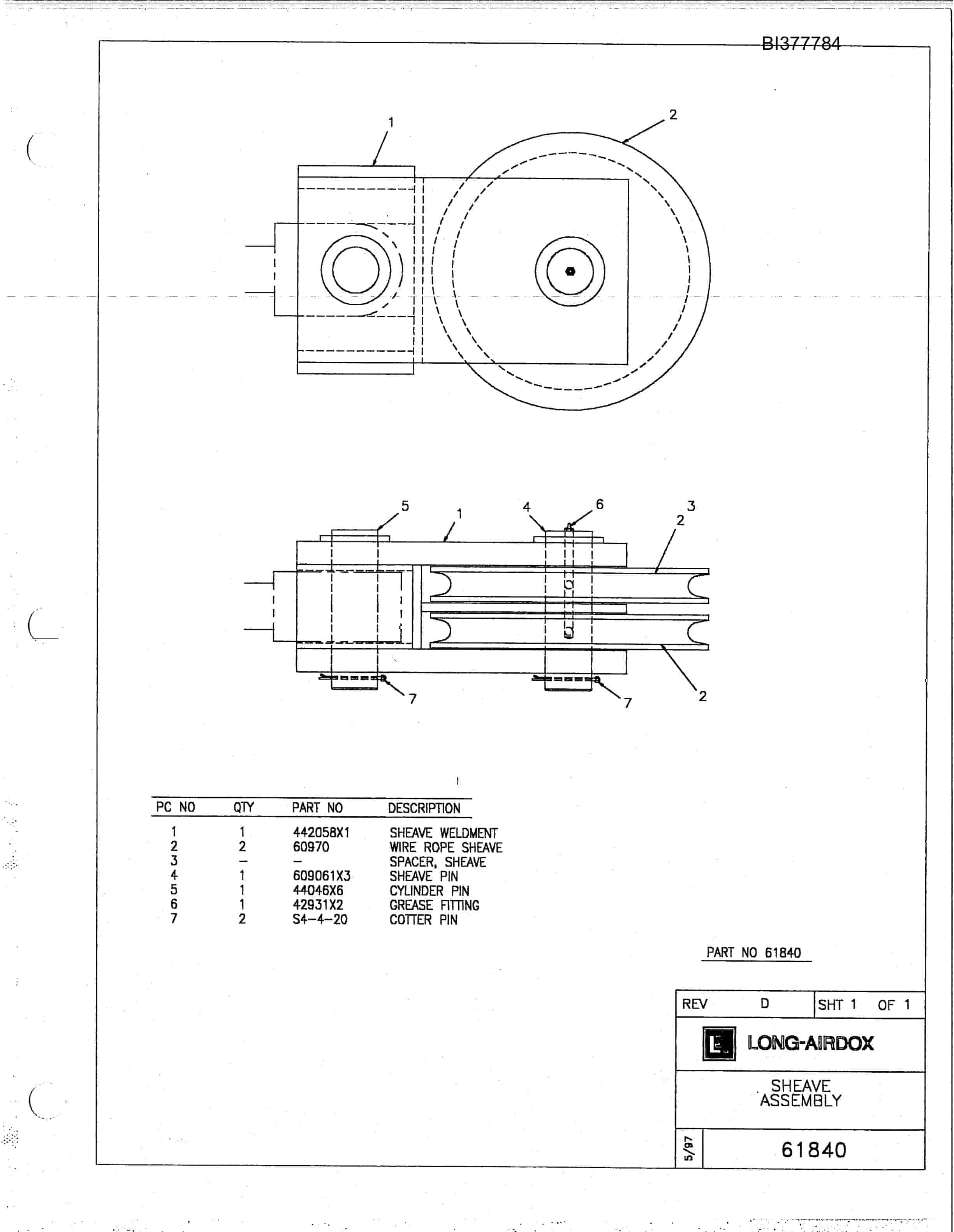 Bucyrus DT-42HD Drive Section Parts Catalog BI377784-3