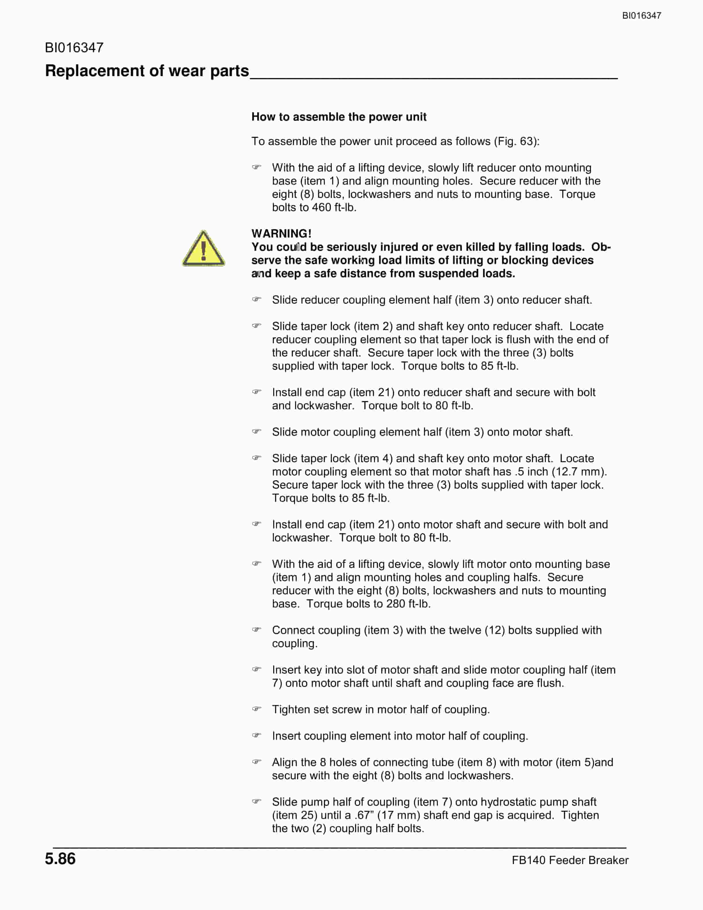 Bucyrus FB140 Feeder Breaker Technical Manual BI016347-5