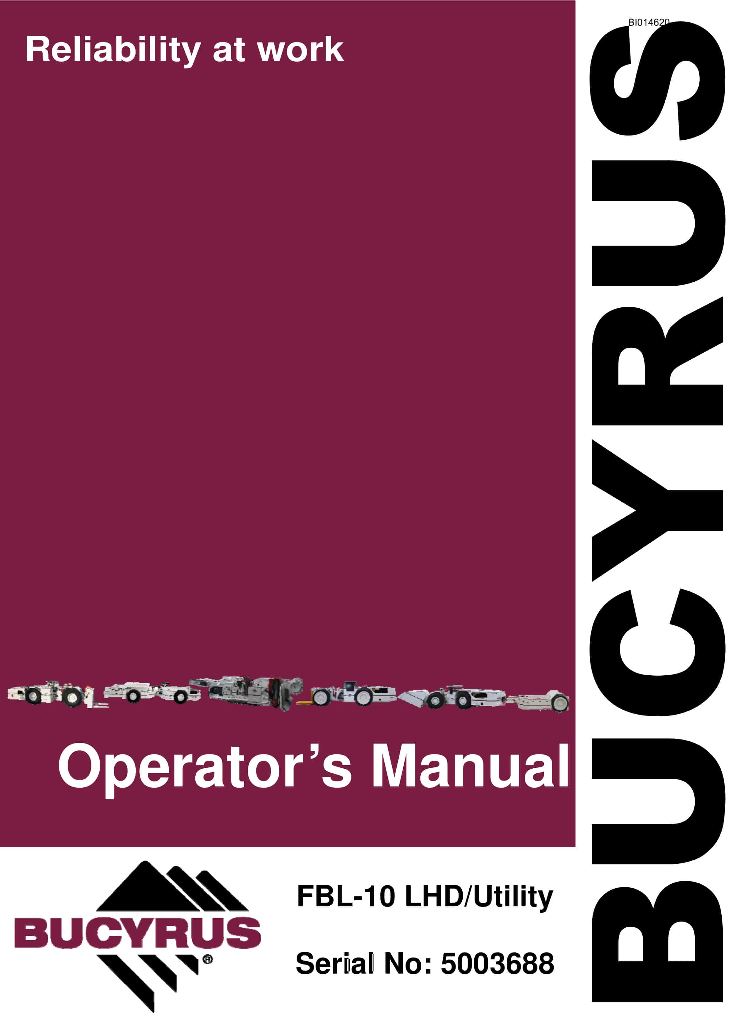 Bucyrus FBL-10 LHD - Utility Operator Manual BI014620