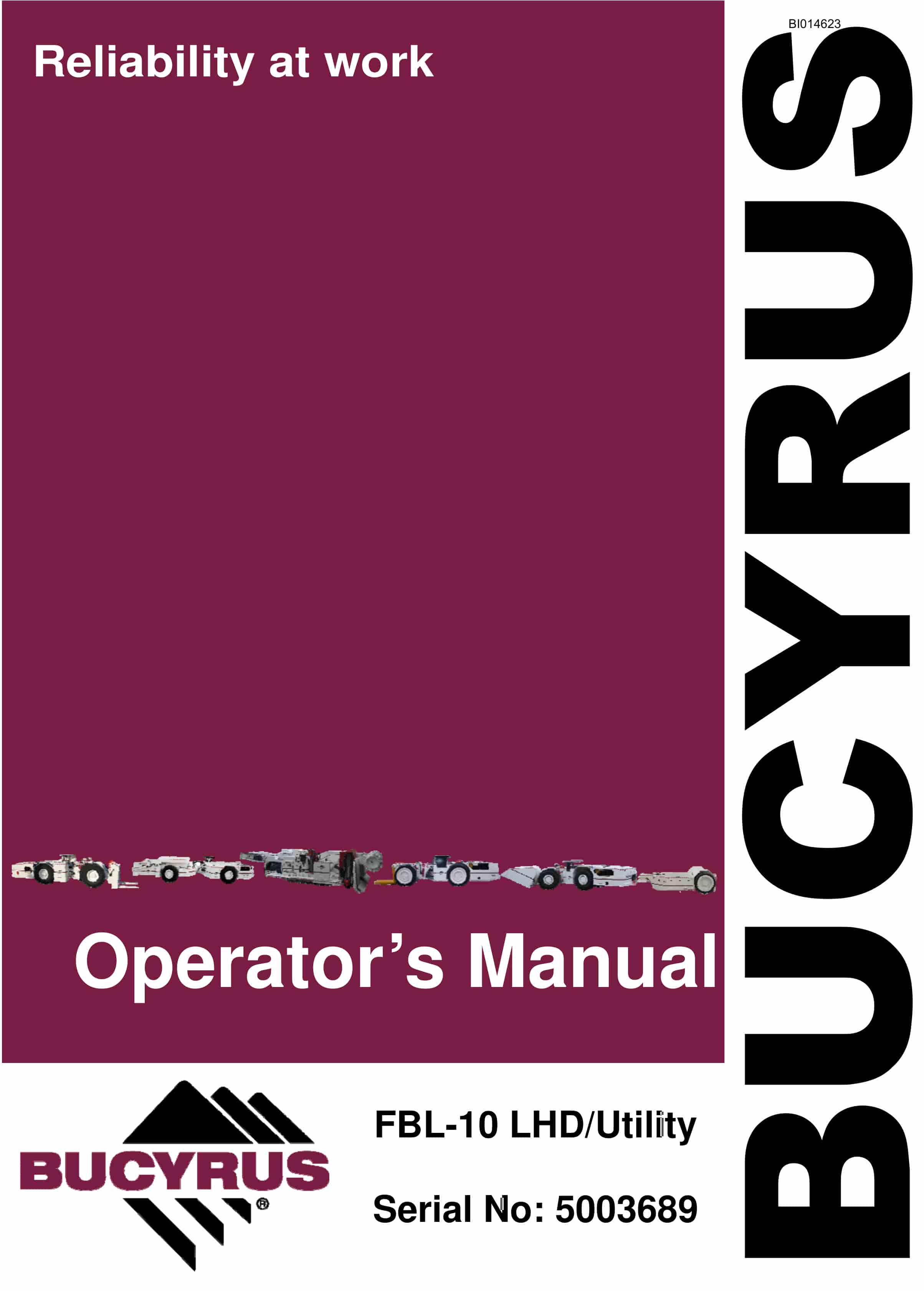 Bucyrus FBL-10 LHD - Utility Operator Manual BI014623