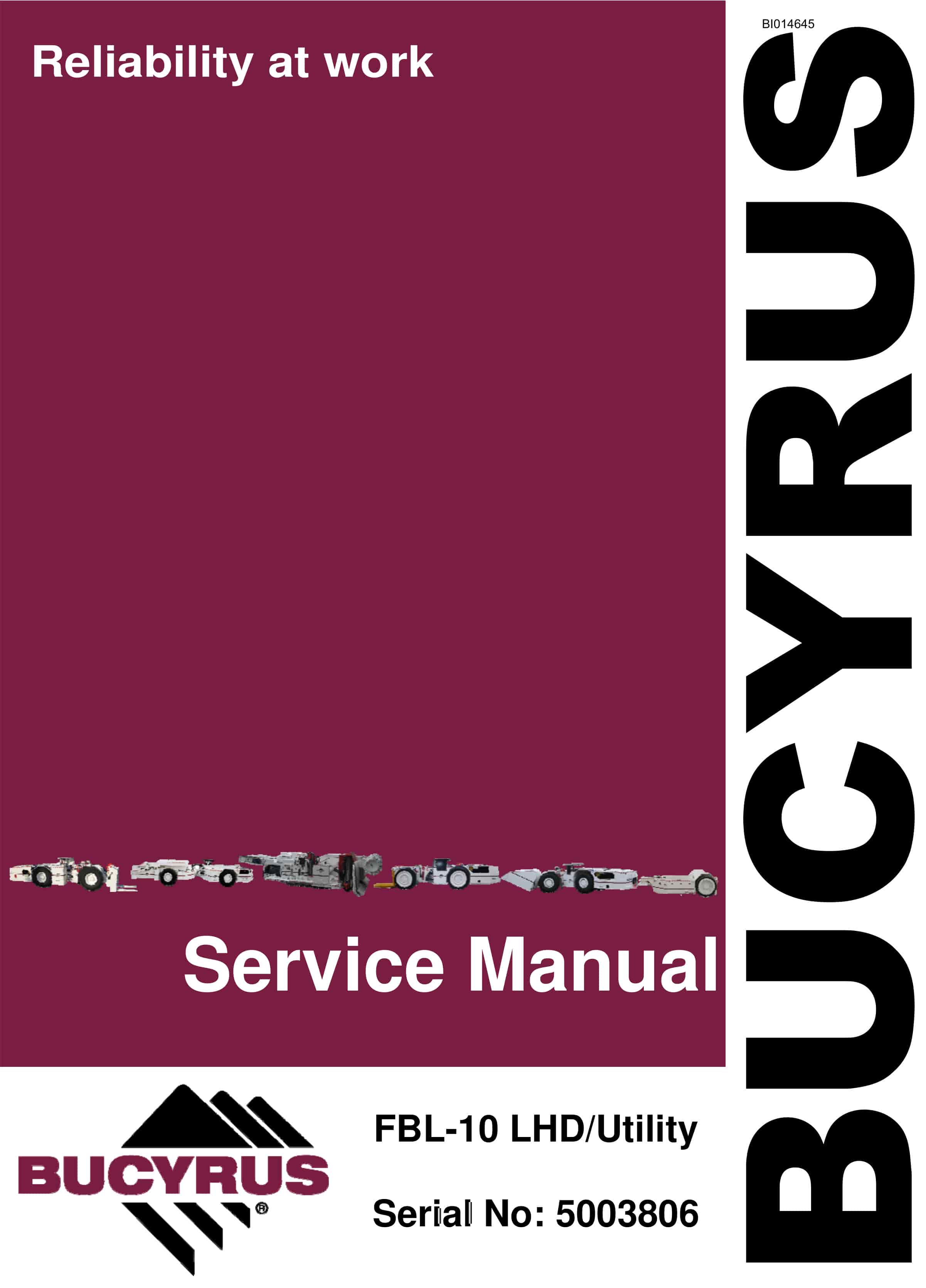 Bucyrus FBL-10 LHD - Utility Service Manual BI014645