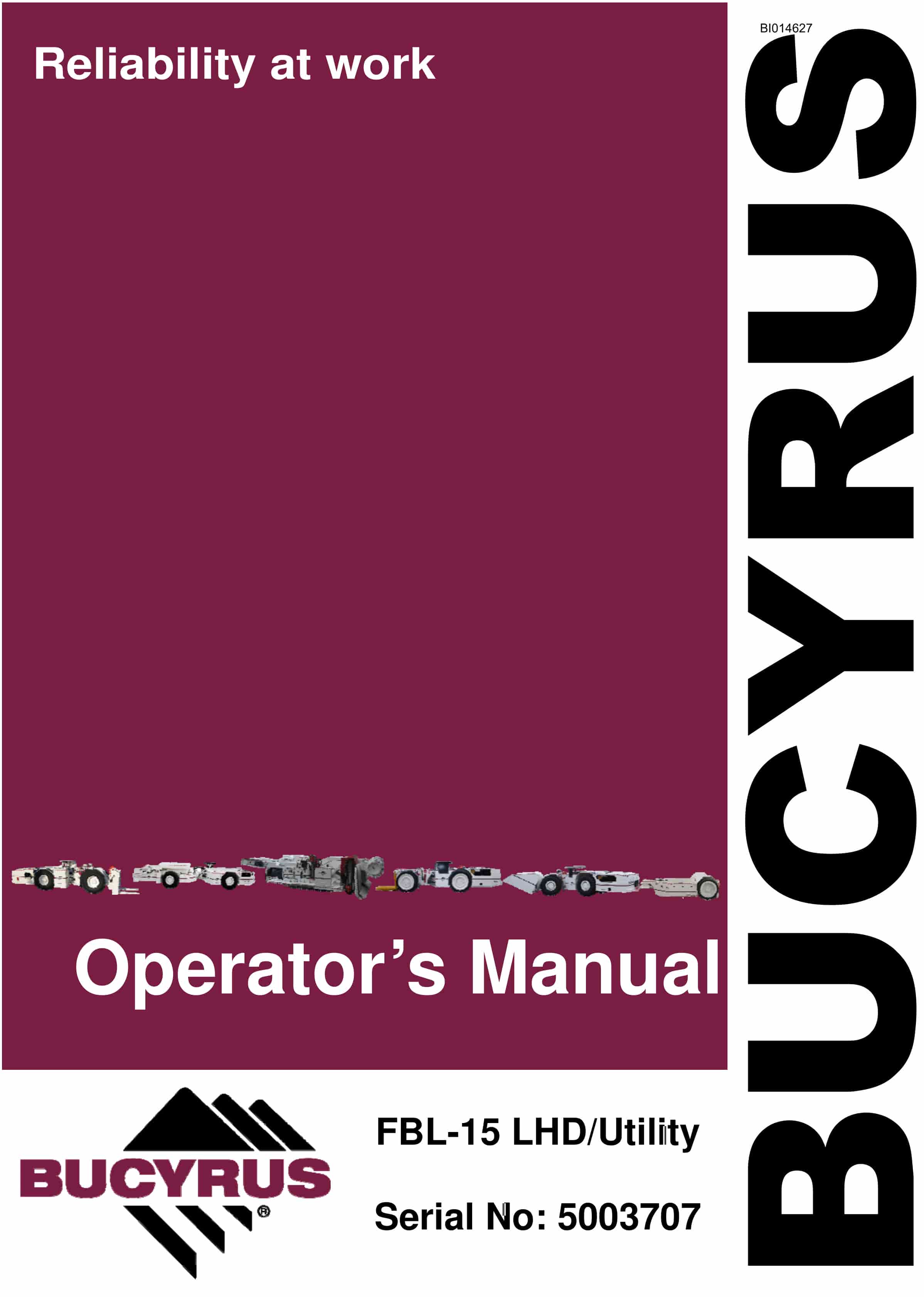 Bucyrus FBL-15 LHD - Utility Operator Manual BI014627