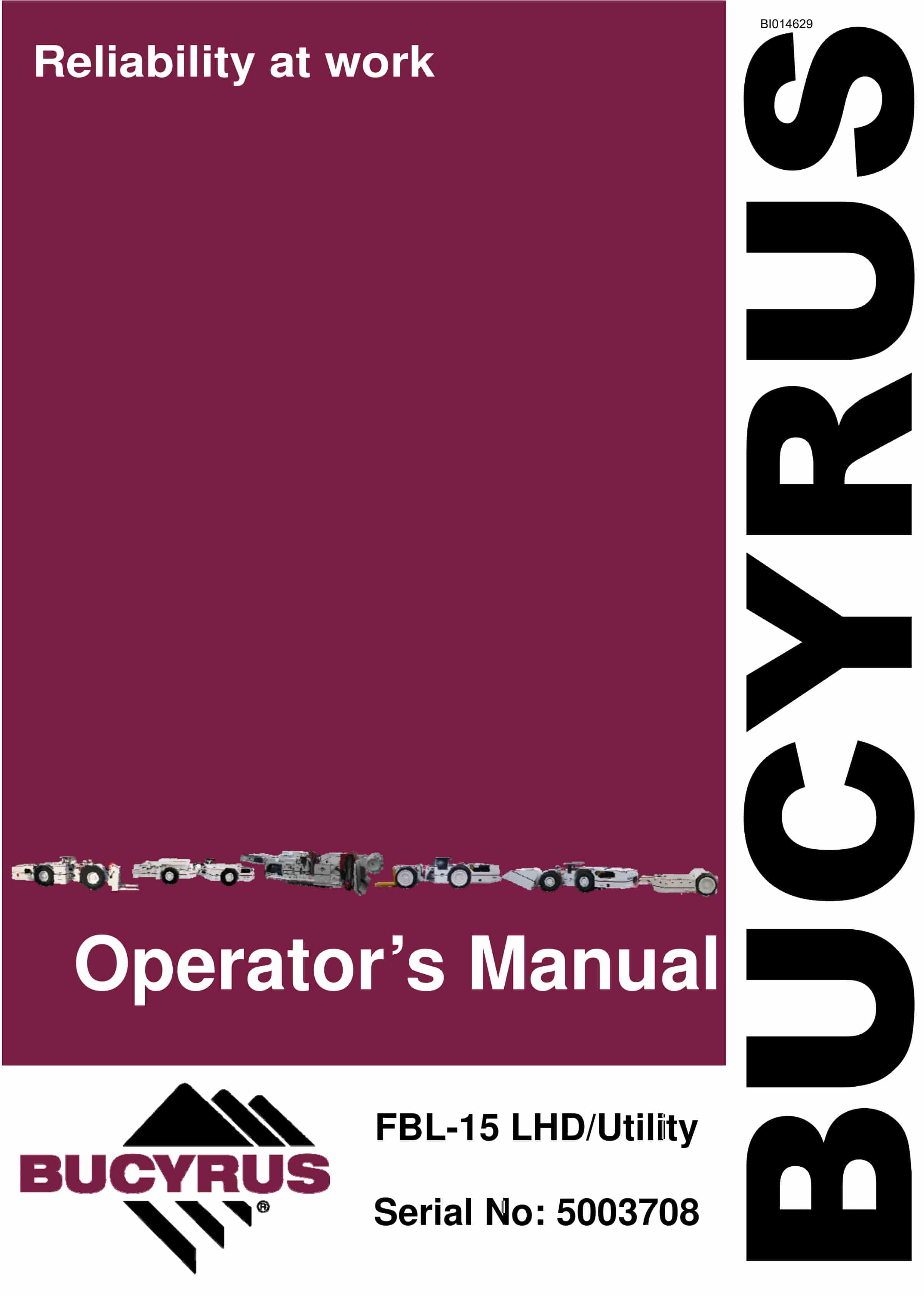 Bucyrus FBL-15 LHD - Utility Operator Manual BI014629