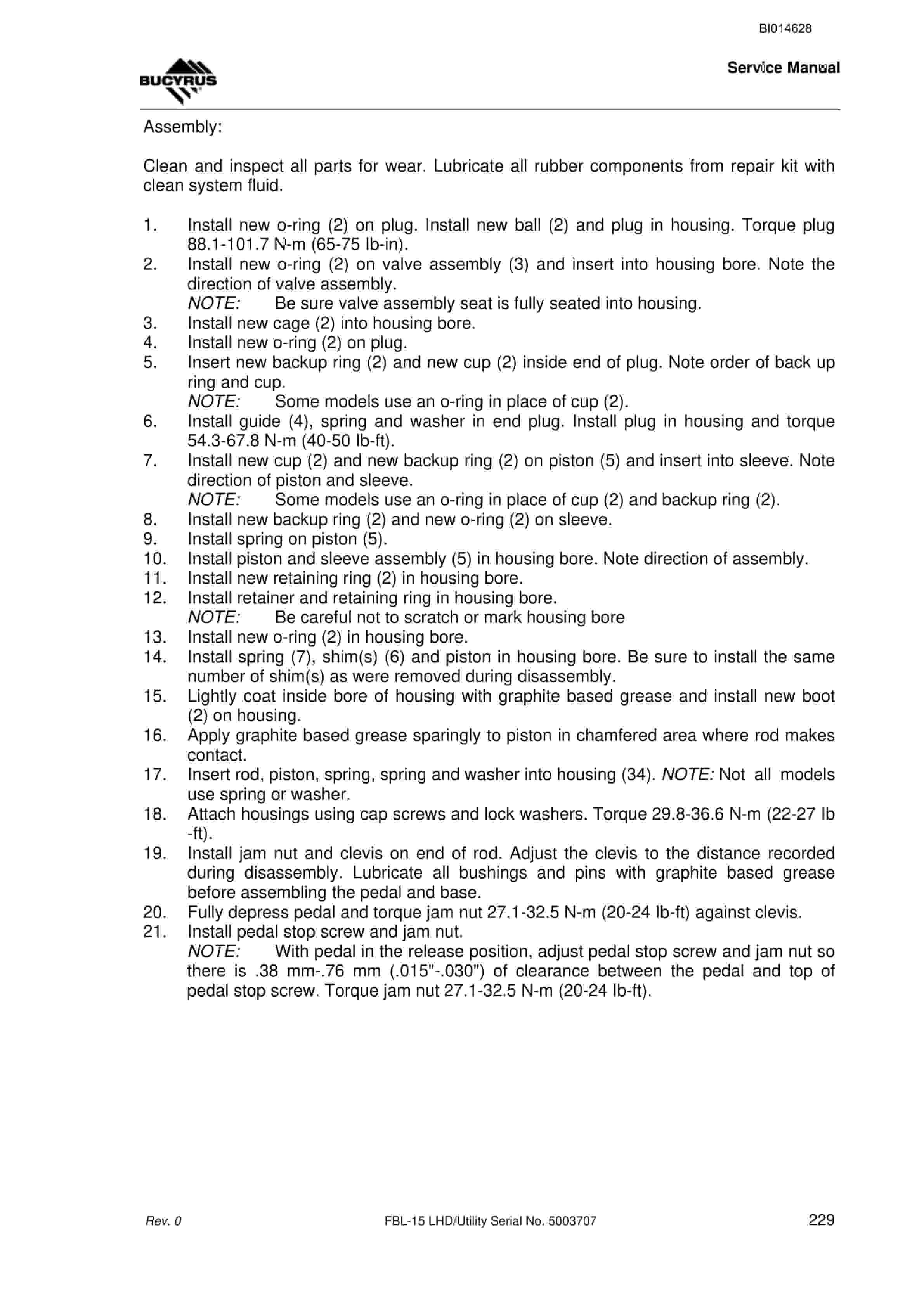 Bucyrus FBL-15 LHD - Utility Service Manual BI014628 4 Bucyrus FBL-15 LHD - Utility Service Manual BI014628 - Image 4