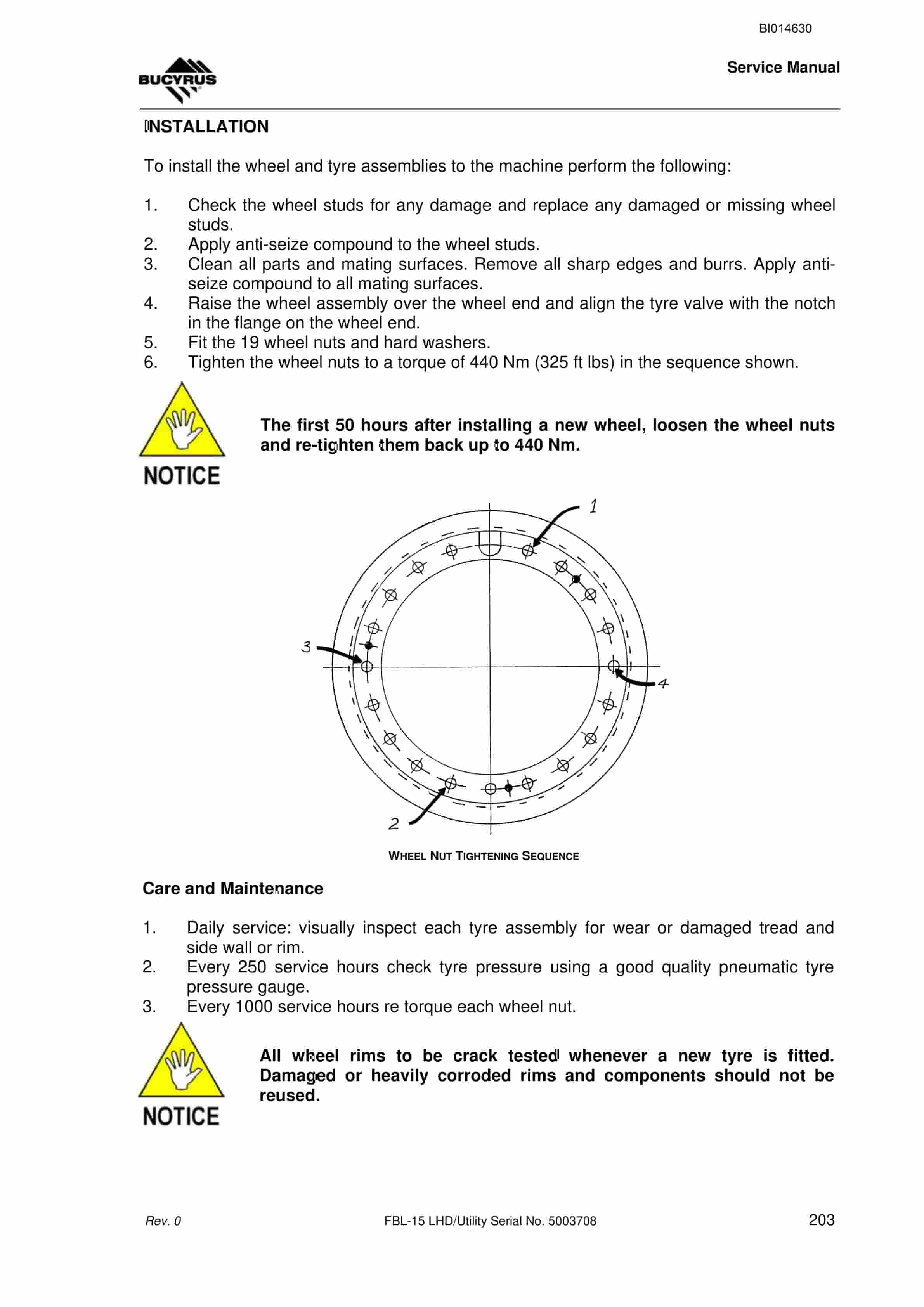 Bucyrus FBL-15 LHD - Utility Service Manual BI014630 3 Bucyrus FBL-15 LHD - Utility Service Manual BI014630 - Image 3