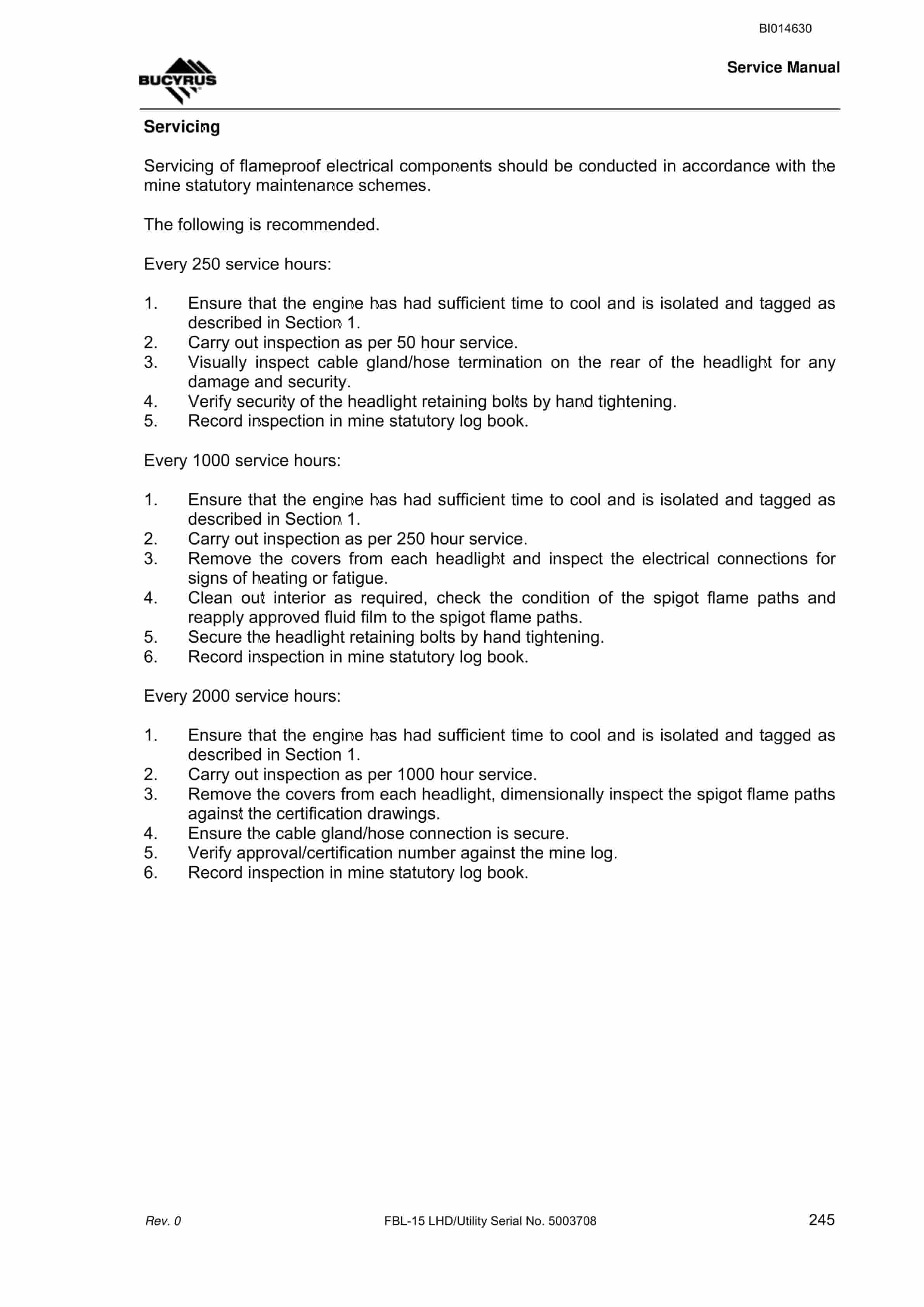 Bucyrus FBL-15 LHD - Utility Service Manual BI014630 5 Bucyrus FBL-15 LHD - Utility Service Manual BI014630 - Image 5
