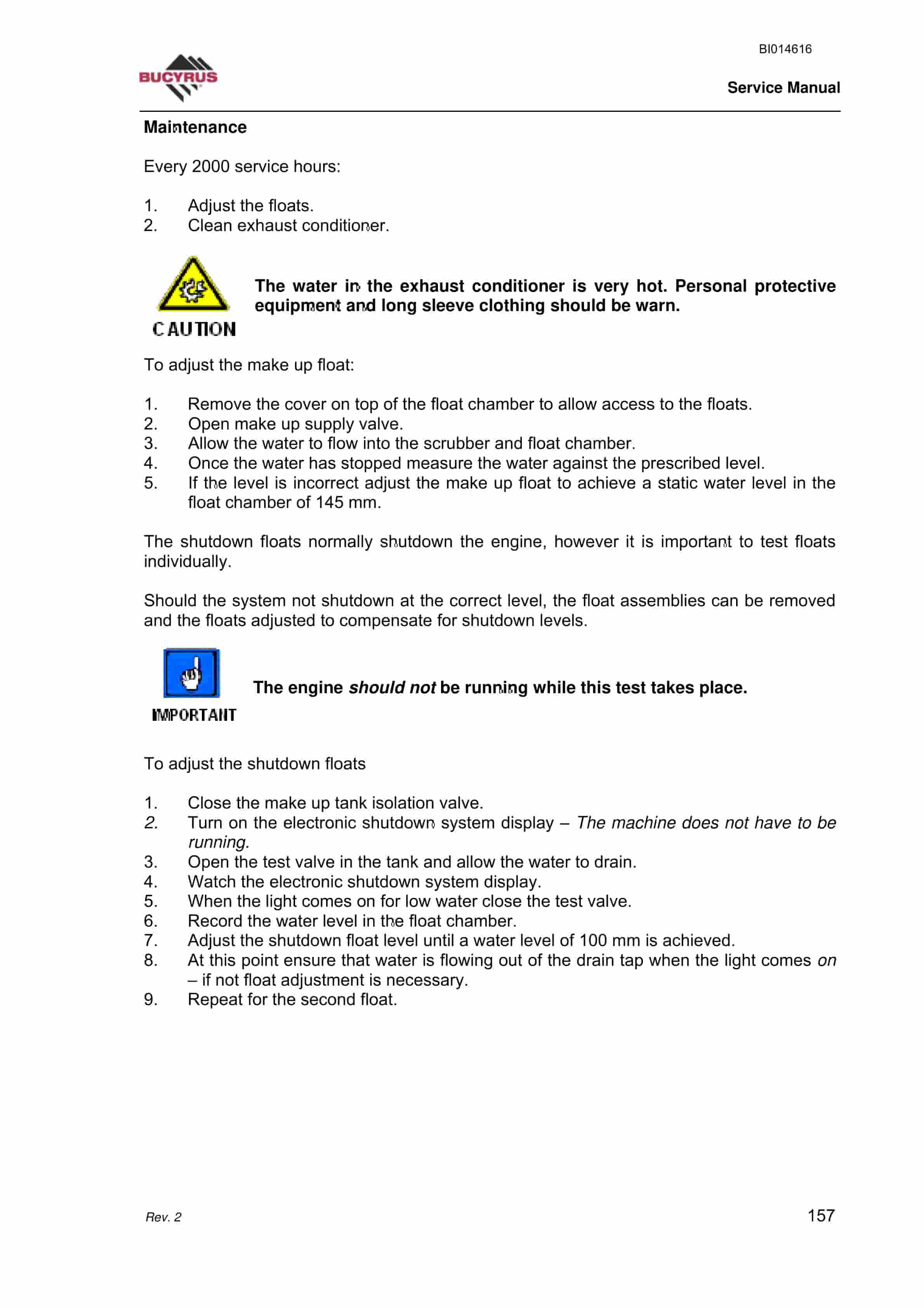 Bucyrus FBL-55 Shield Hauler Service Manual BI014616-2