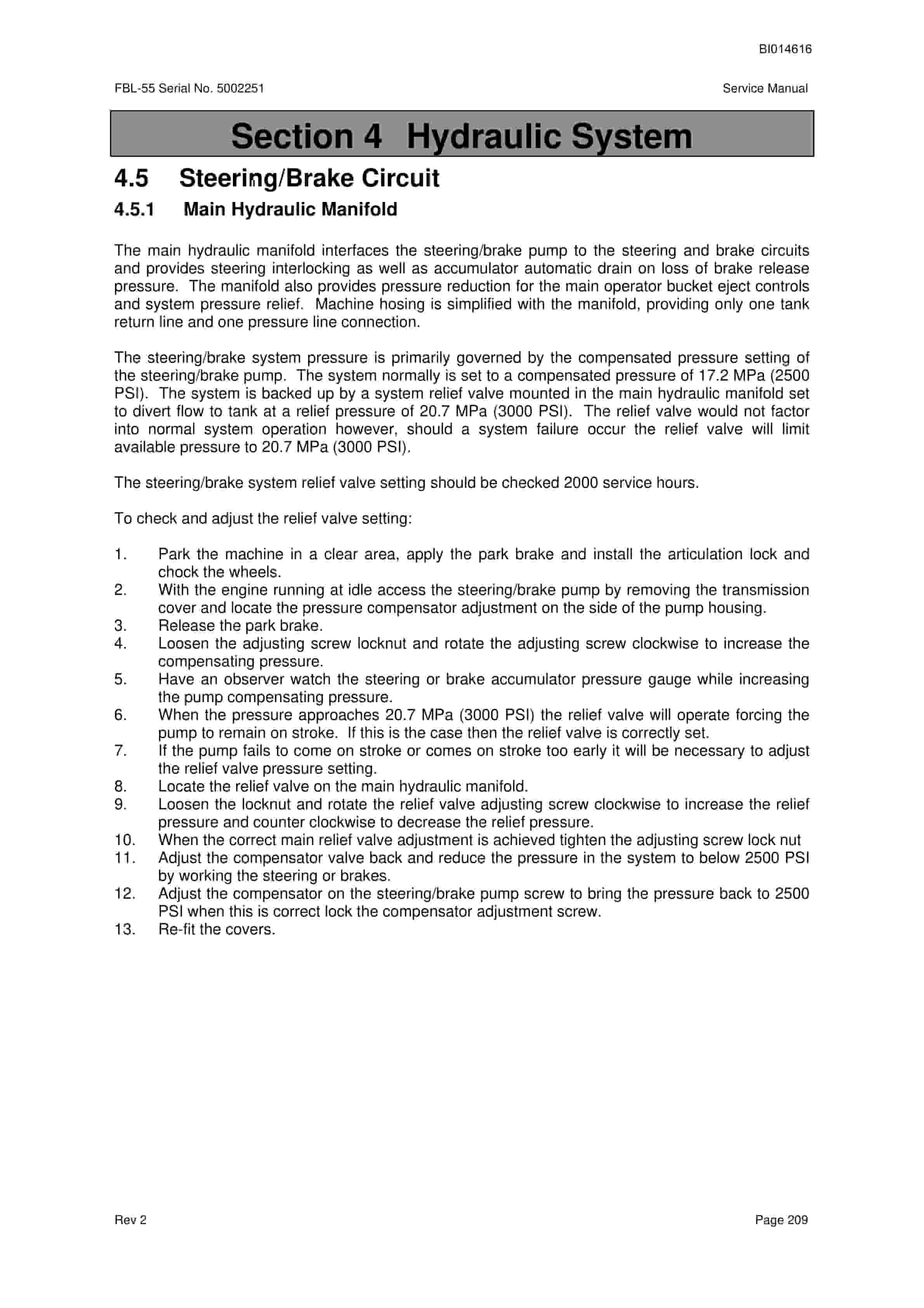 Bucyrus FBL-55 Shield Hauler Service Manual BI014616-3