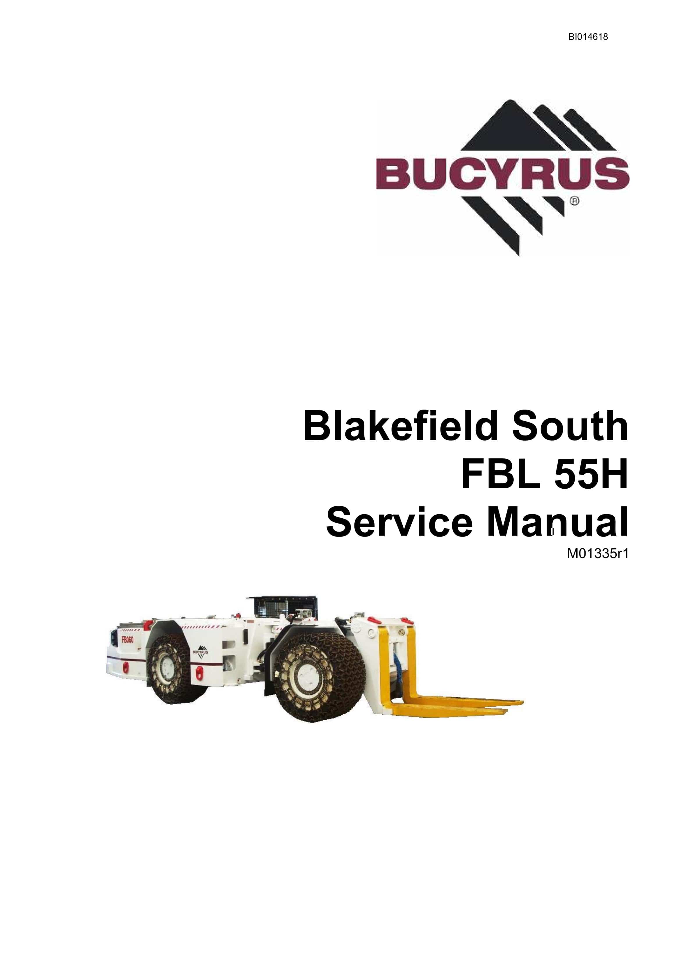 Bucyrus FBL-55H Blakefield South Service Manual BI014618