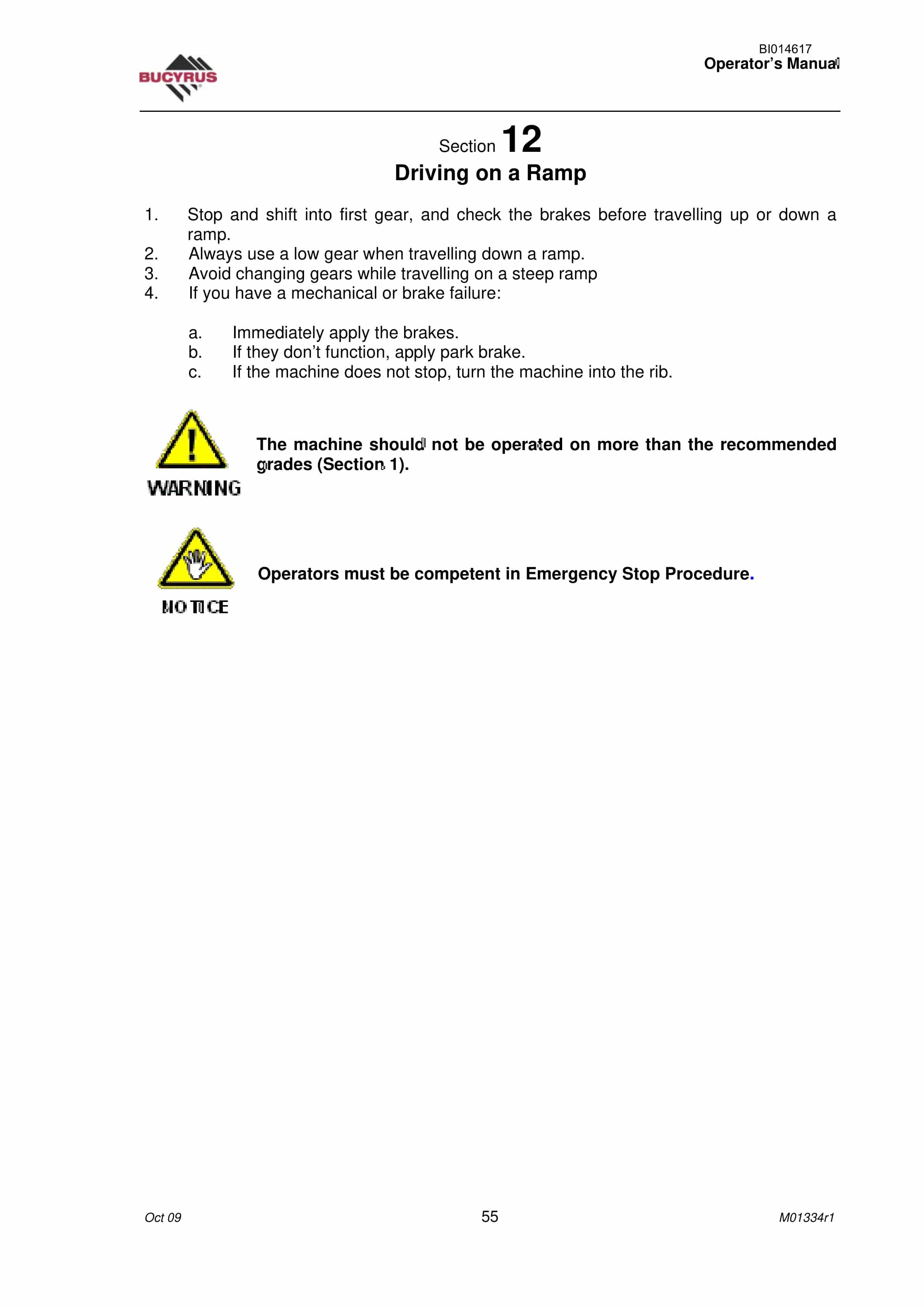 Bucyrus FBL-55H Shield Hauler Operator Manual BI014617-4