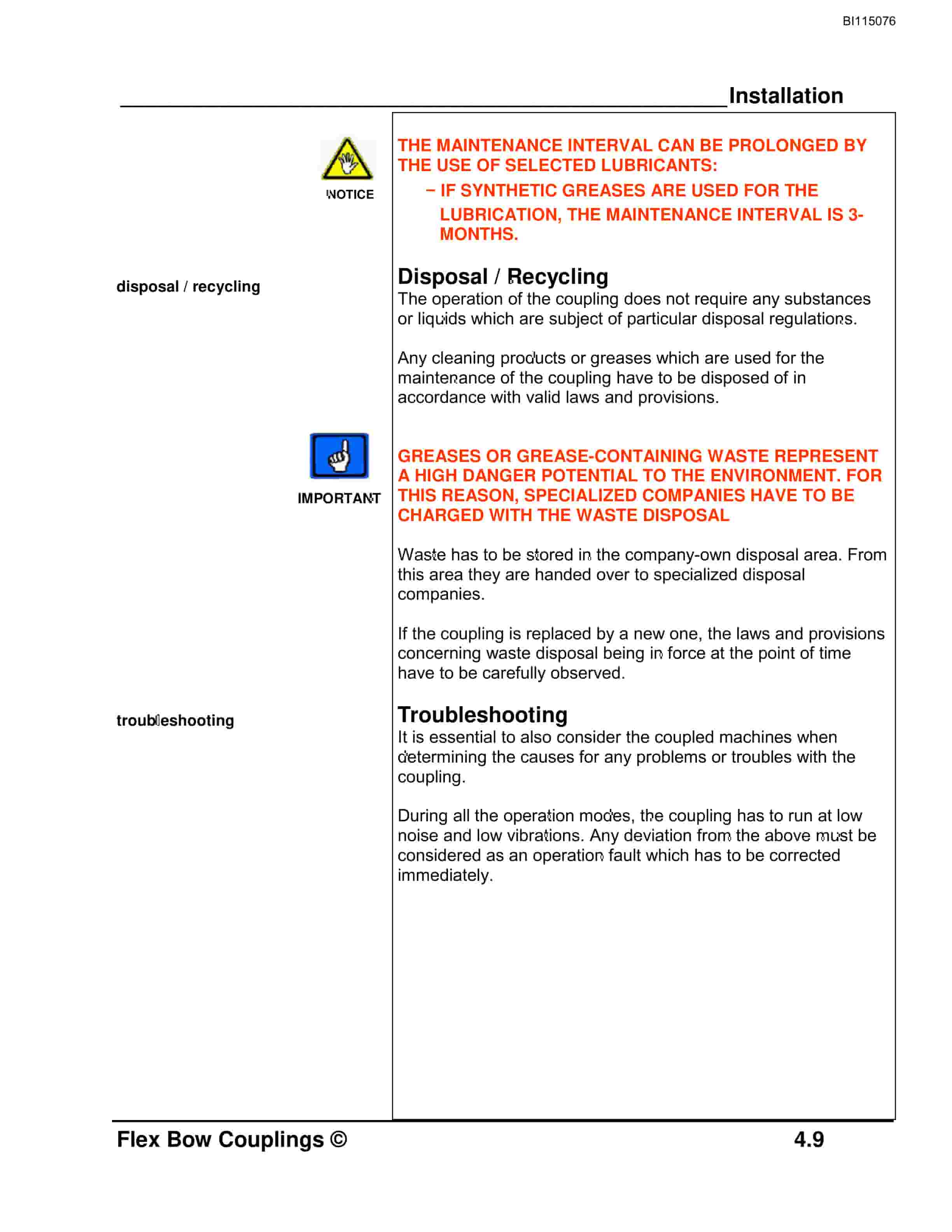Bucyrus Flex Bow (MUFF) Couplings Technical Manual BI115076-4