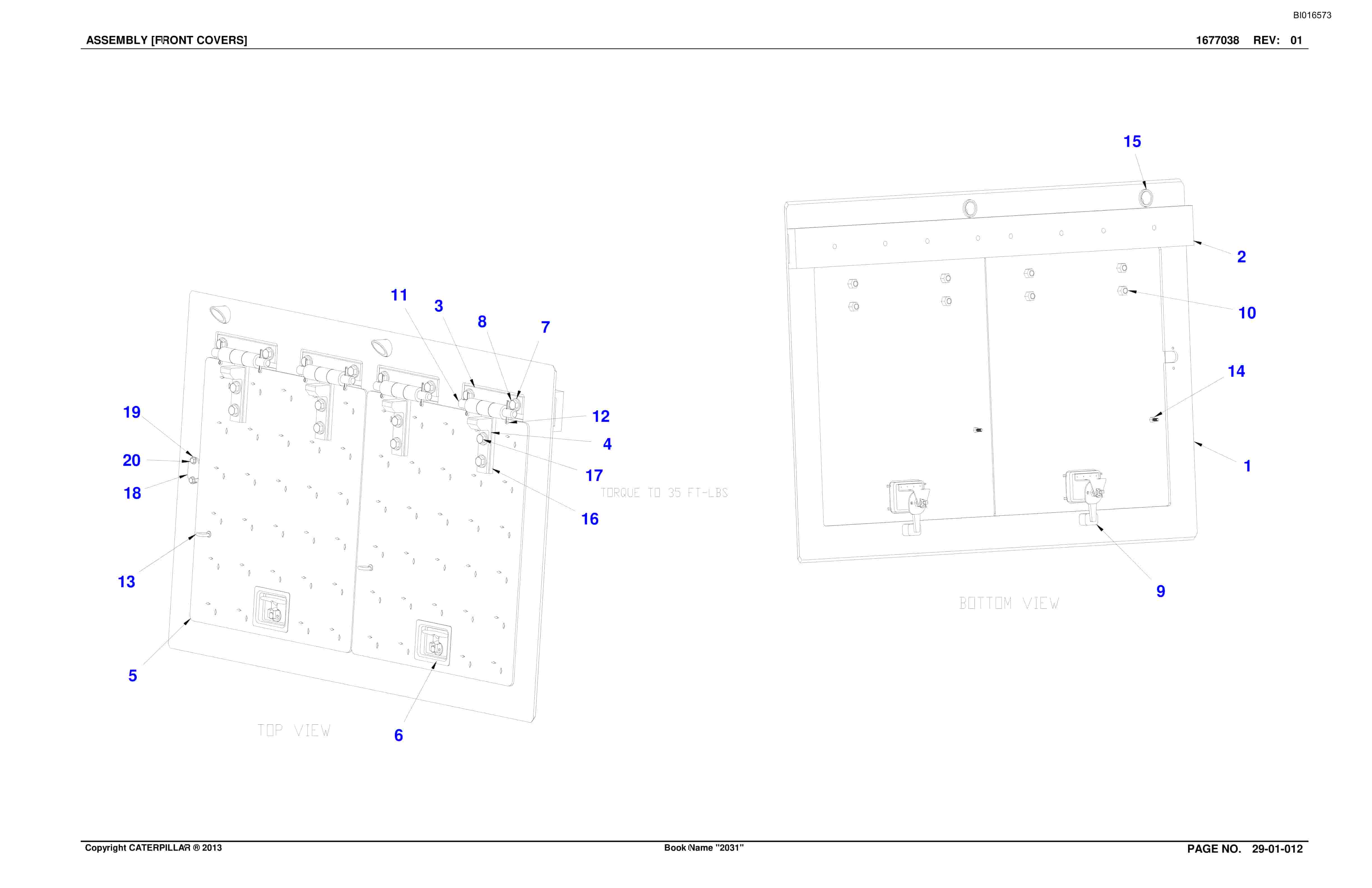 Bucyrus Fuel Pod Parts Catalog BI016573-5