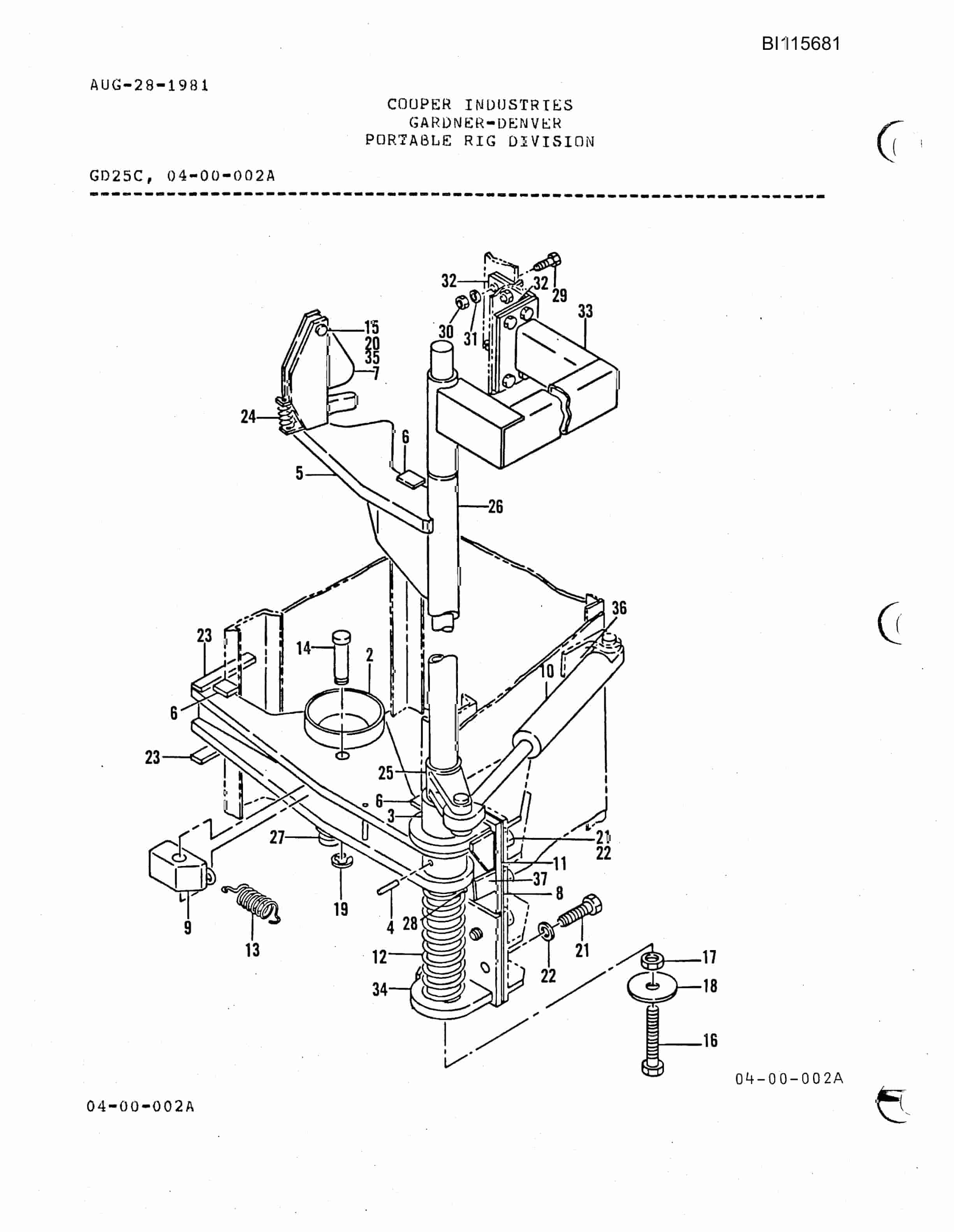 Bucyrus GD-25C Parts Catalog BI115681-2