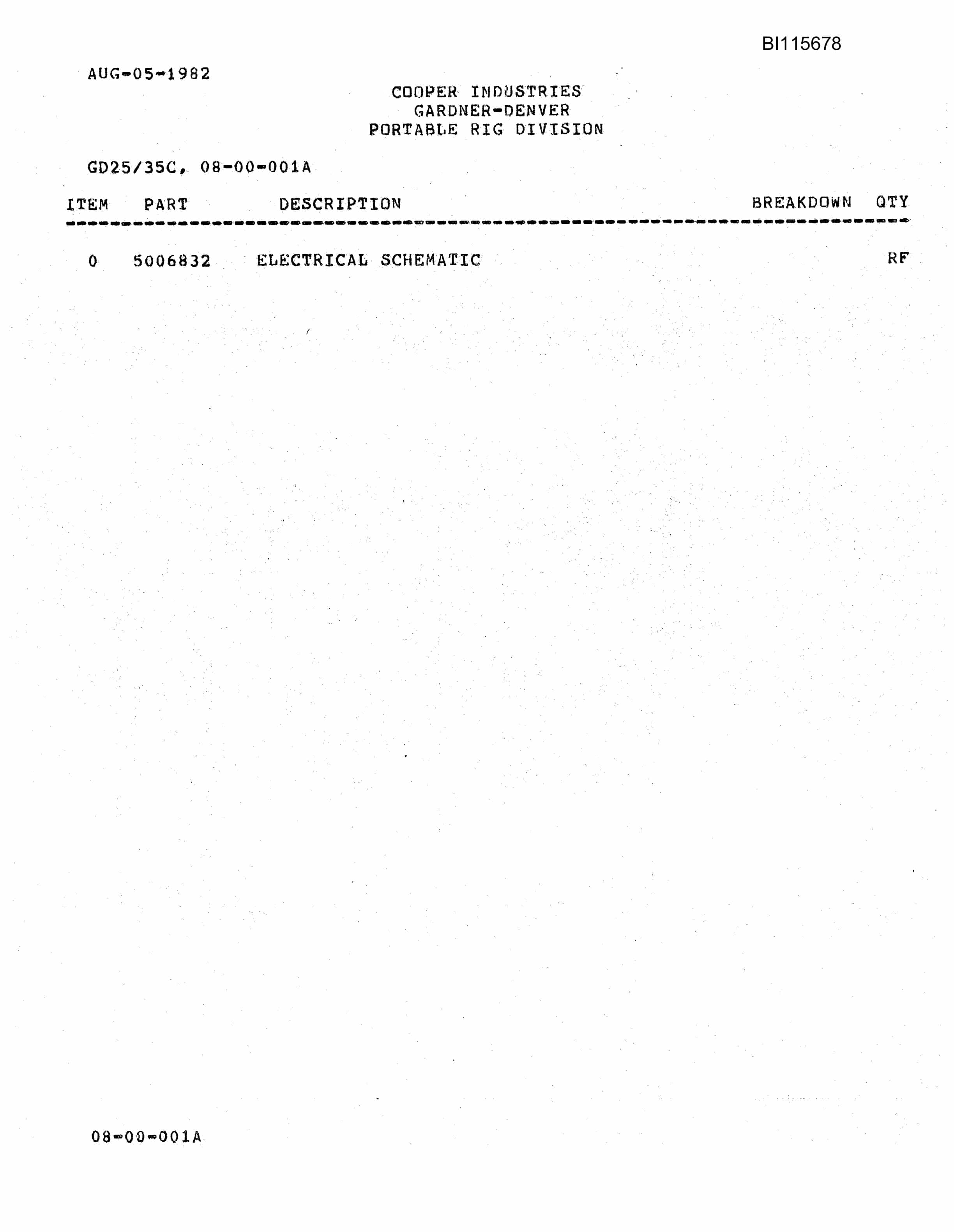 Bucyrus GD25, 35C Parts Catalog BI115678-2