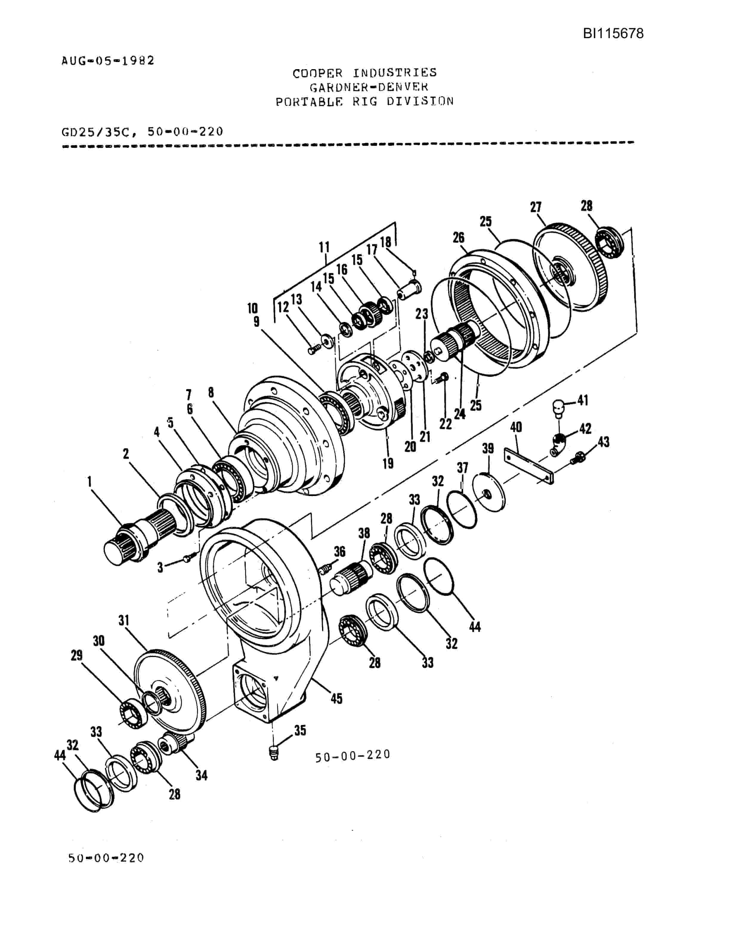 Bucyrus GD25, 35C Parts Catalog BI115678-5