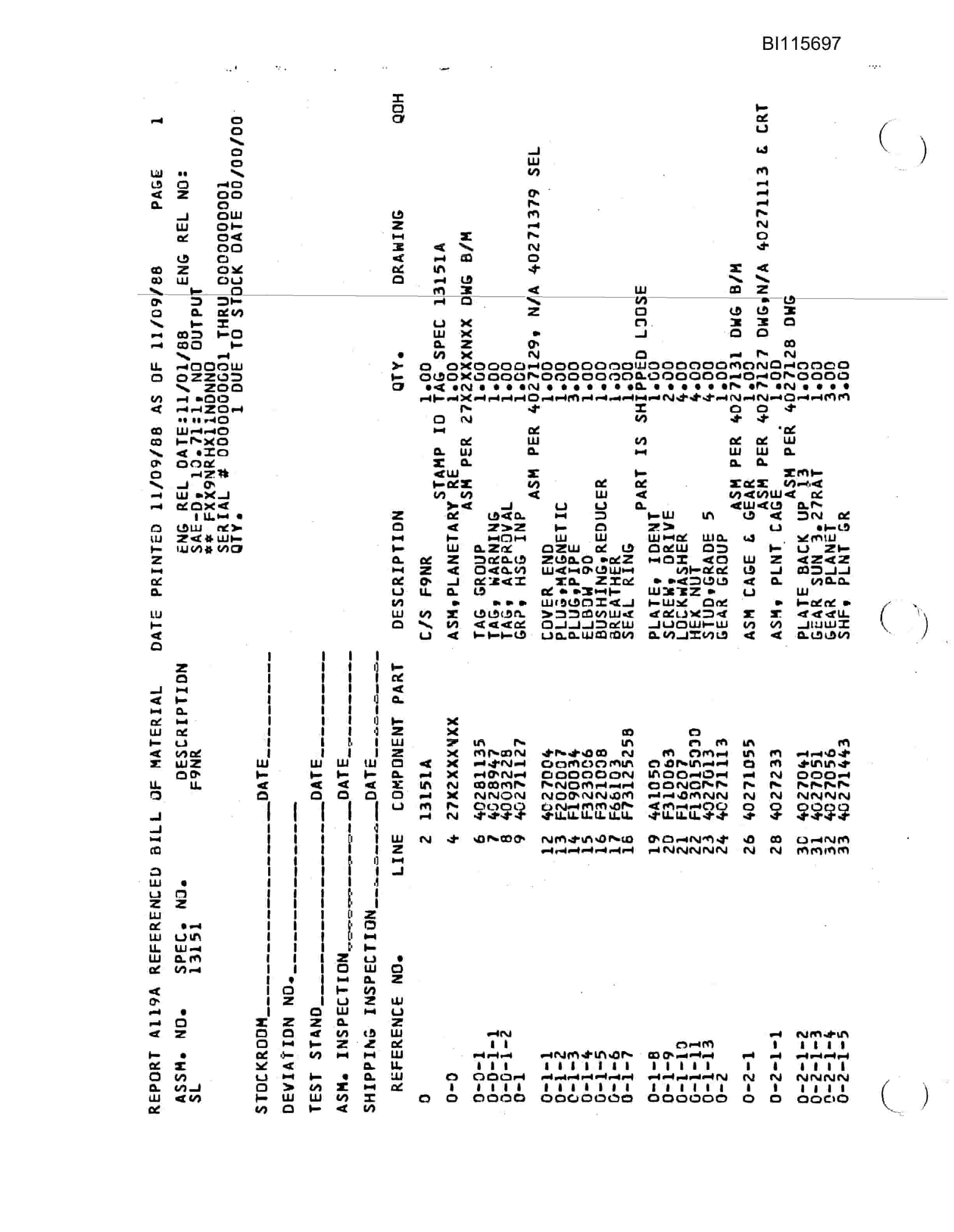 Bucyrus GD45B Rotary Blasthole Drill Parts Catalog BI115697-5