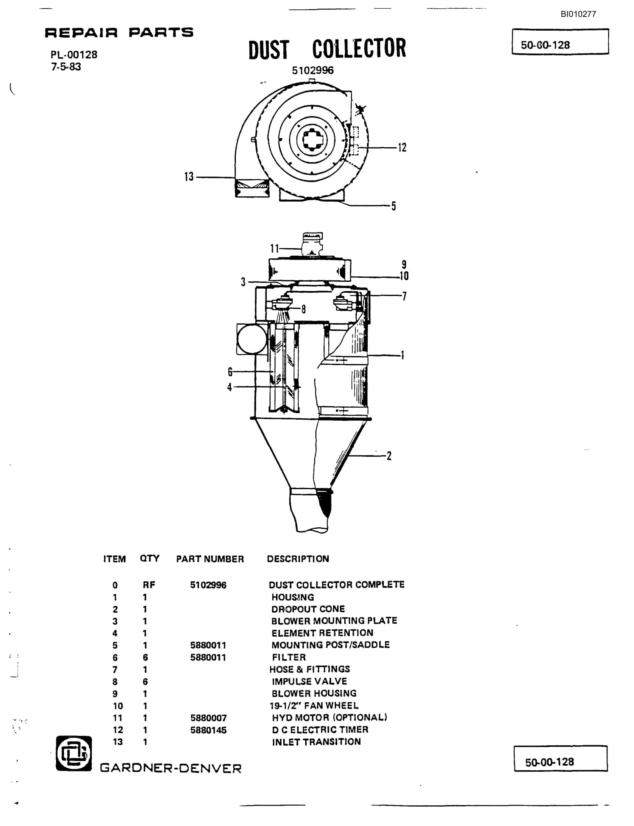Bucyrus GD45C Rotary Blasthole Drill Parts Catalog BI010277-5