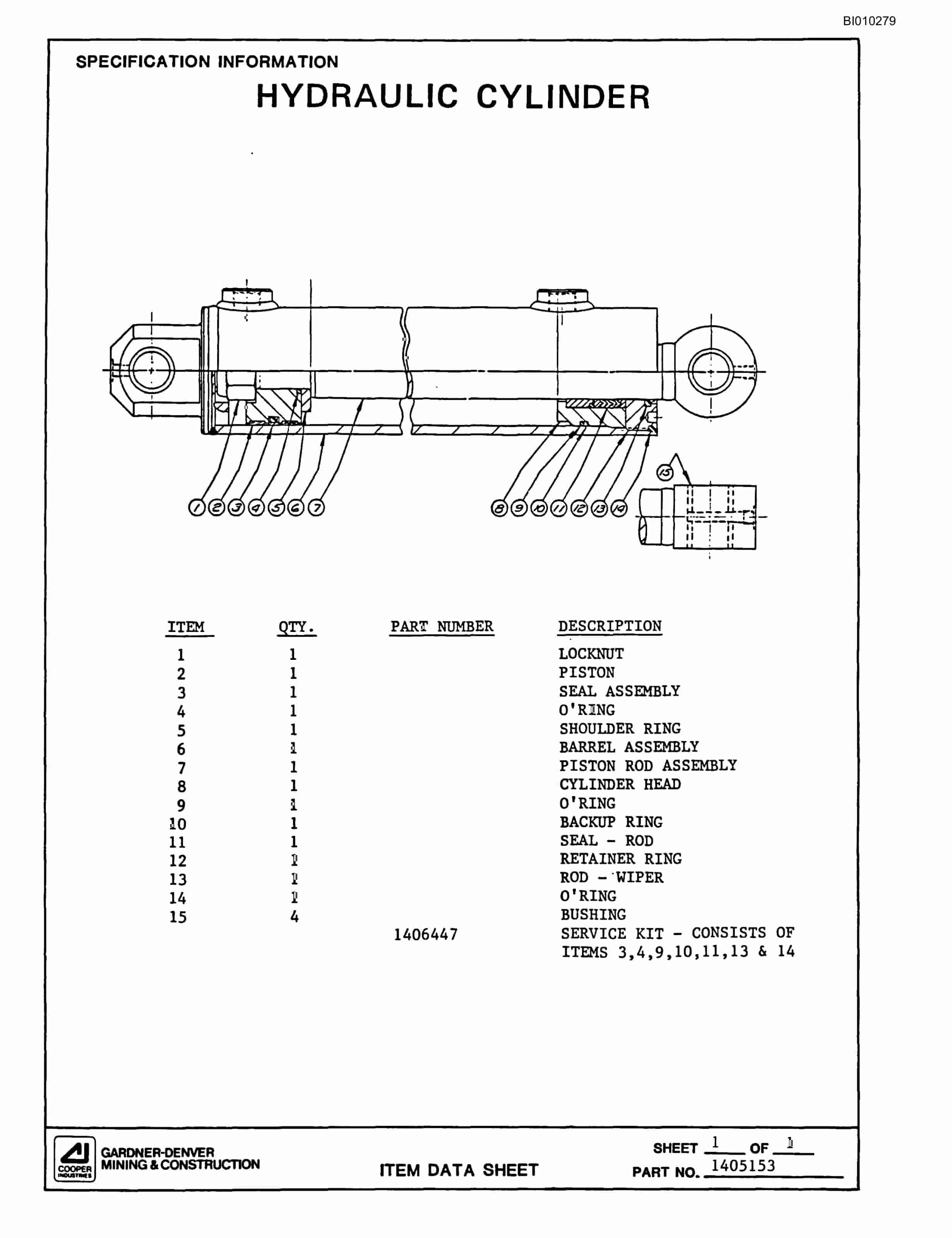 Bucyrus GD45C Rotary Blasthole Drill Parts Catalog BI010279-3
