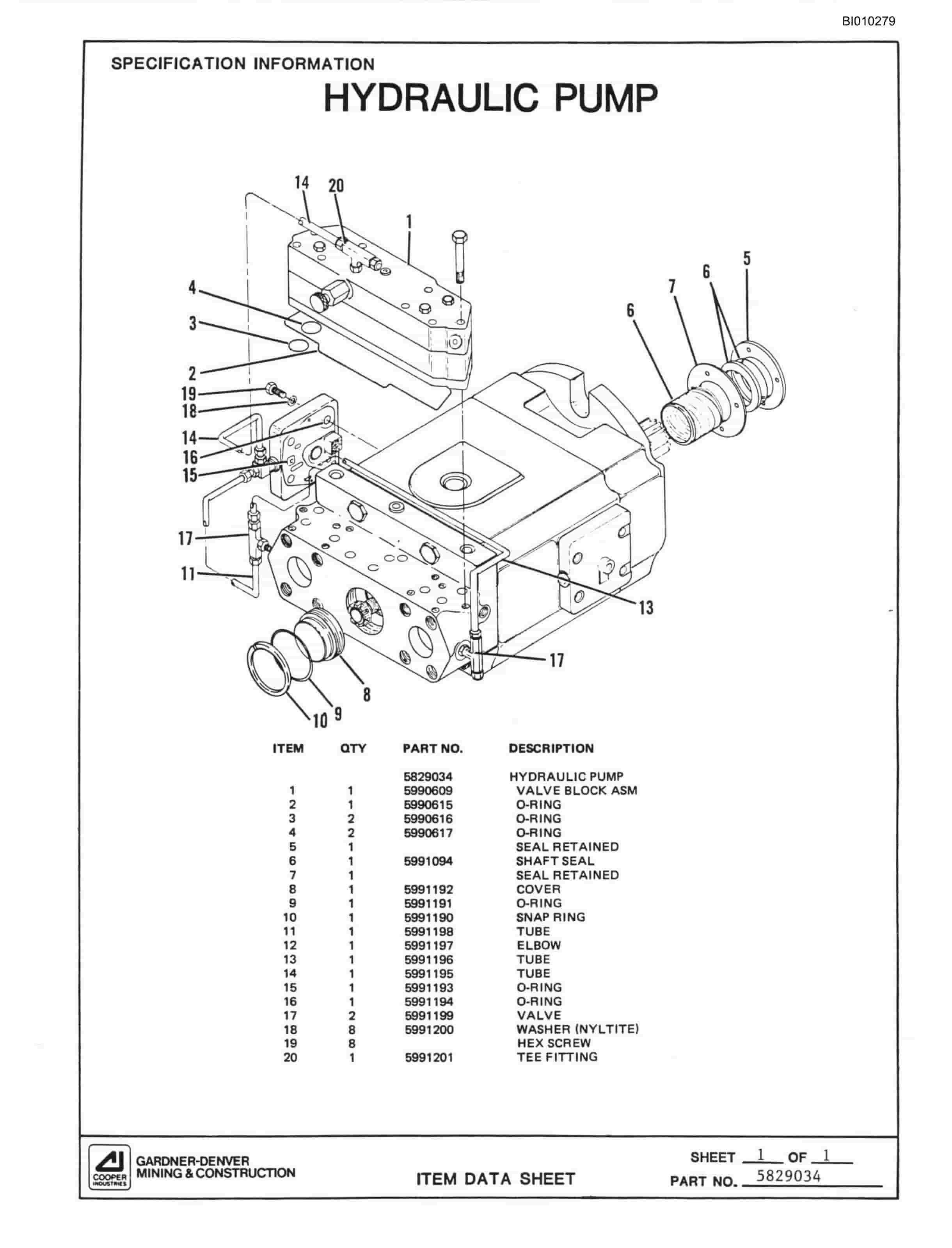 Bucyrus GD45C Rotary Blasthole Drill Parts Catalog BI010279-5