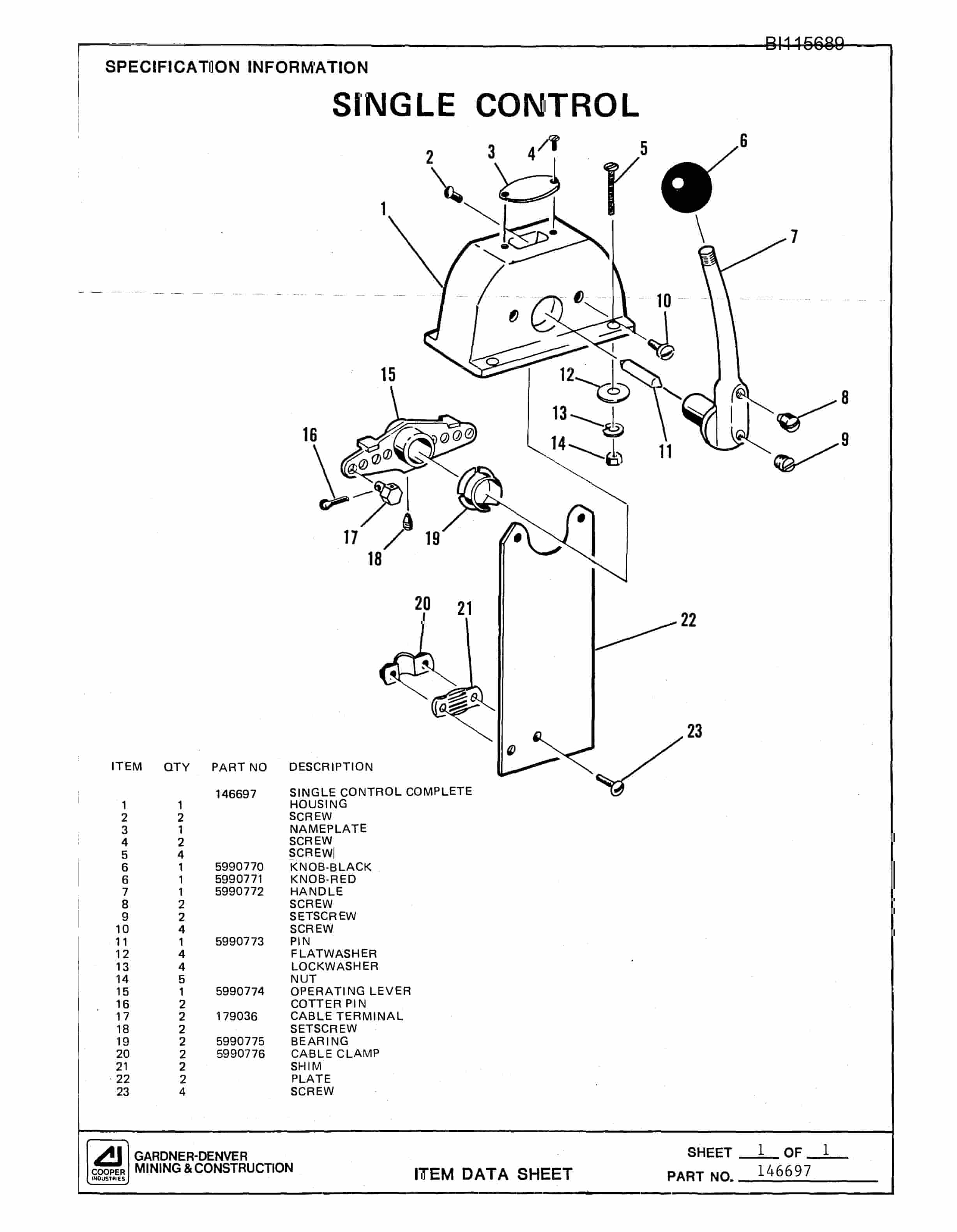 Bucyrus GDC3HP Rotary Blasthole Drill Parts Catalog BI115689-5