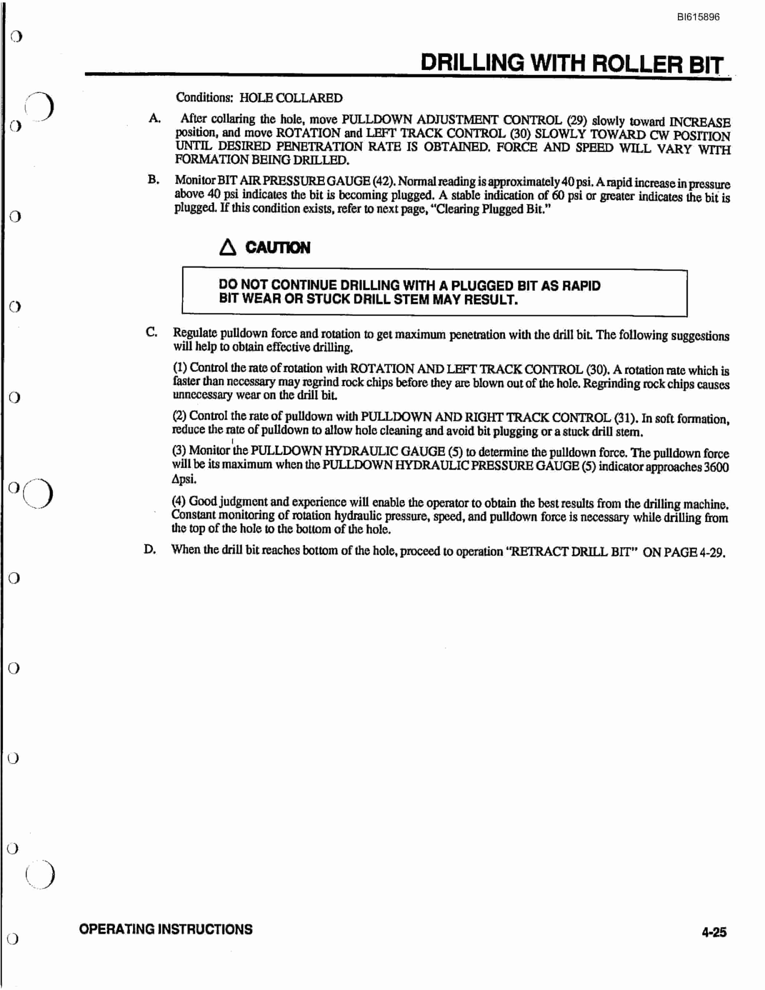 Bucyrus GDCHP Rotary Percussive Blasthole Drill Technical Manual BI615896-2