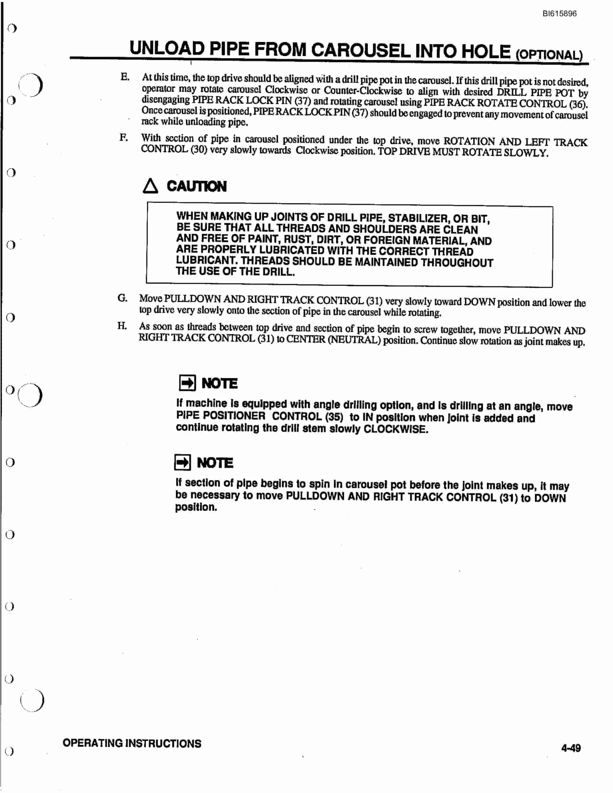 Bucyrus GDCHP Rotary Percussive Blasthole Drill Technical Manual BI615896-4