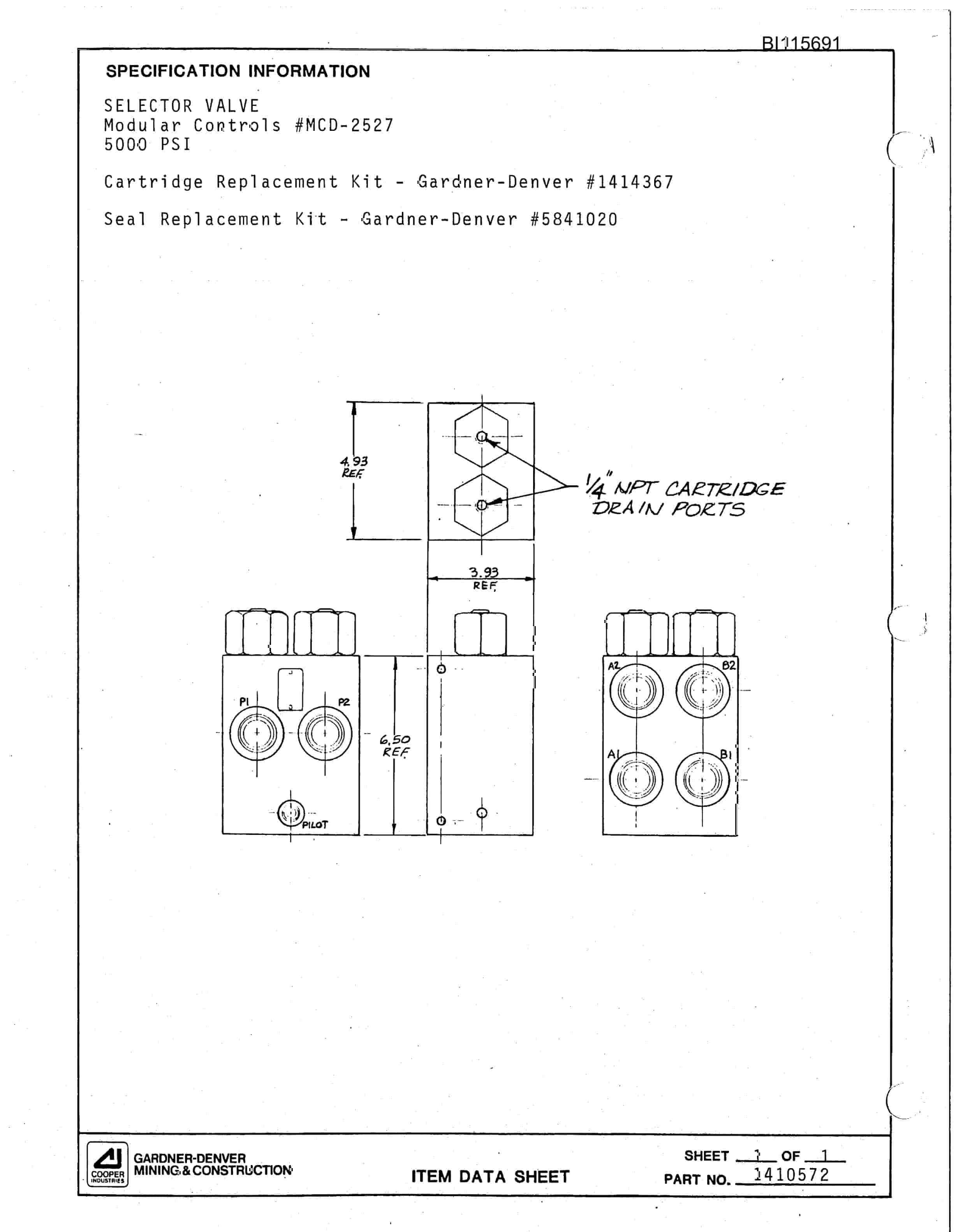 Bucyrus GDCJ Rotary Blasthole Drill Parts Catalog BI115691-3