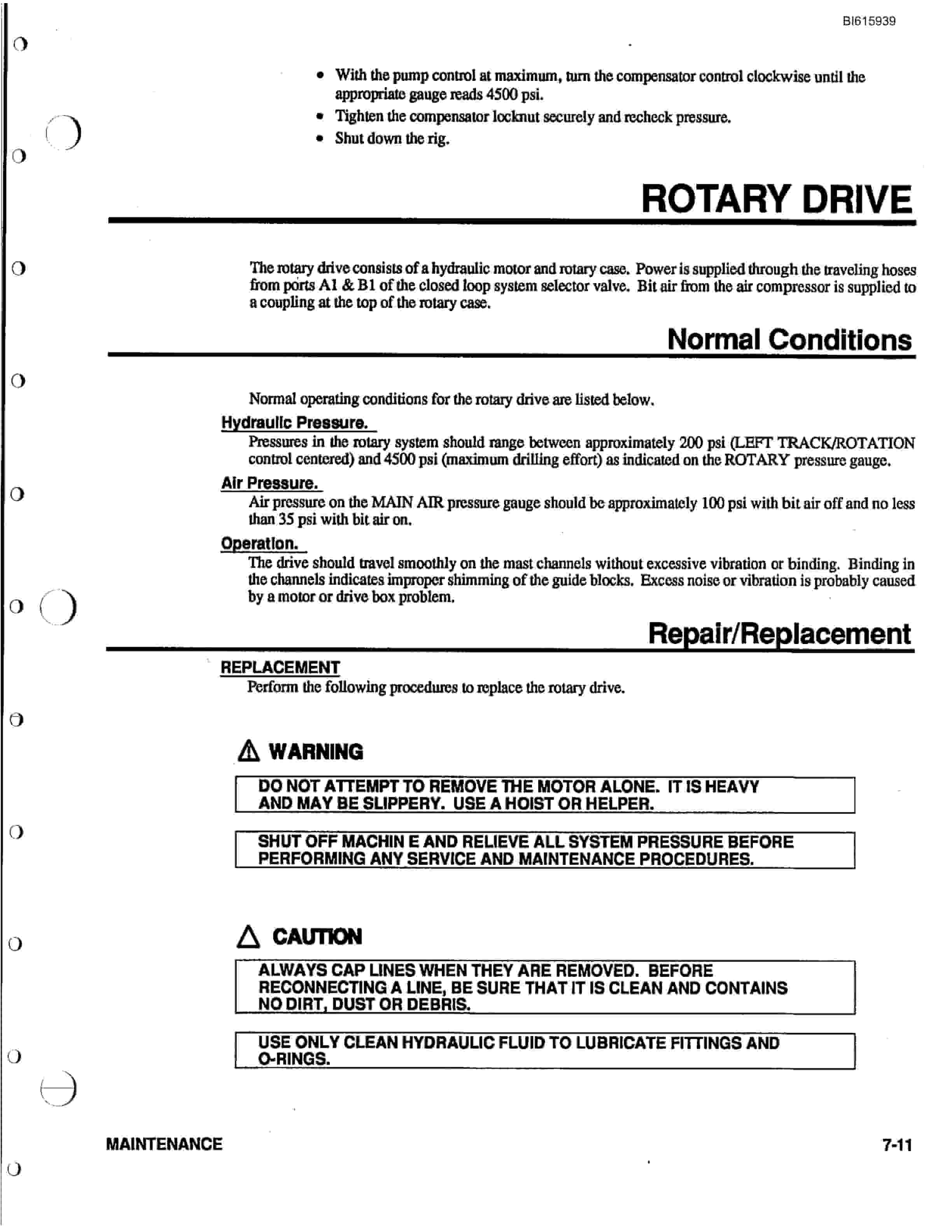 Bucyrus GDCL Rotary Blasthole Drill Technical Manual BI615939-3