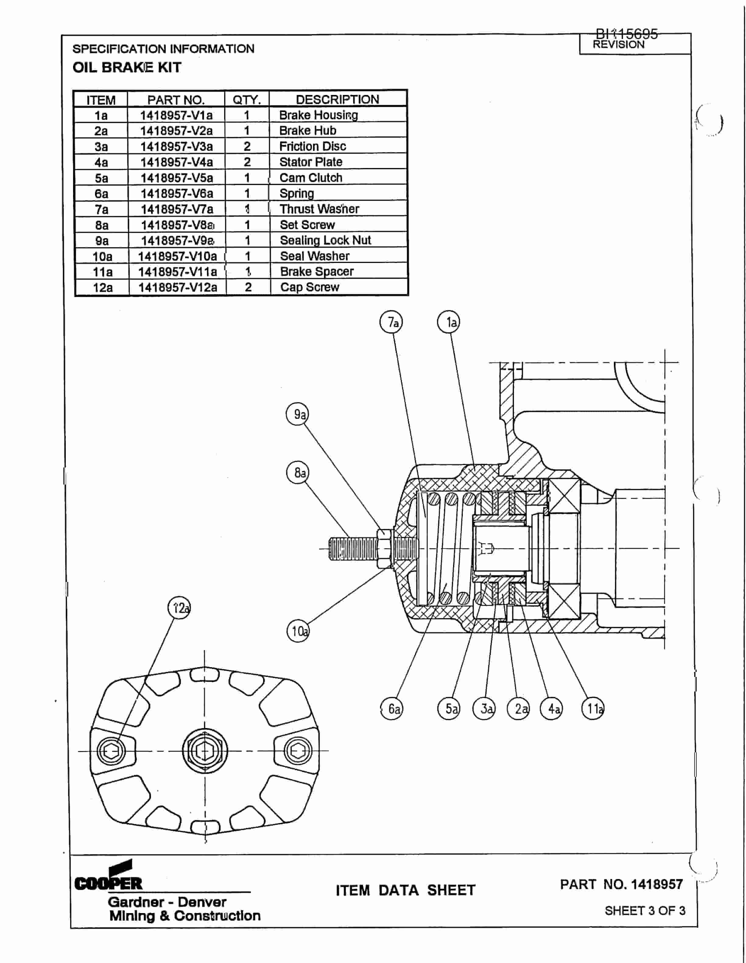 Bucyrus GDCM Rotary Blasthole Drill Parts Catalog BI115695-4