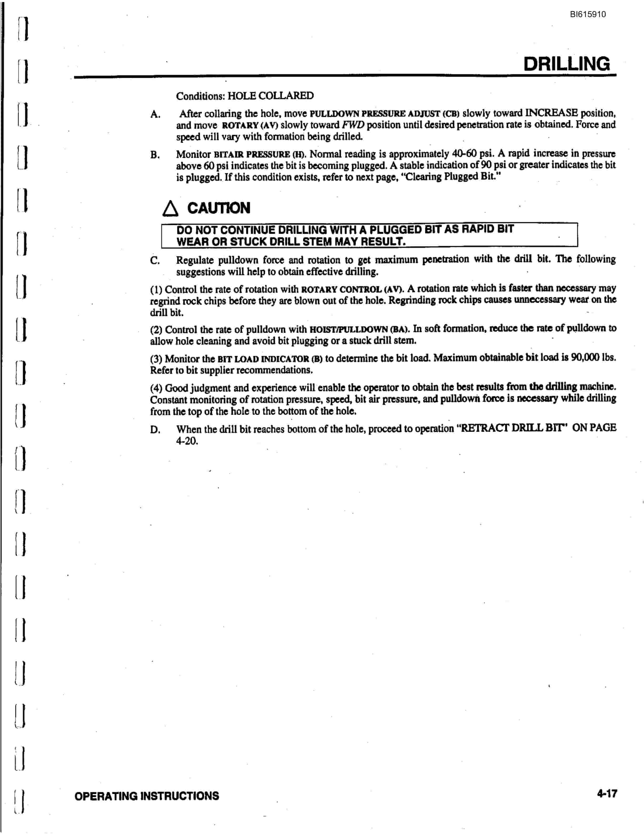 Bucyrus GDCM Rotary Blasthole Drill Technical Manual BI615910-2