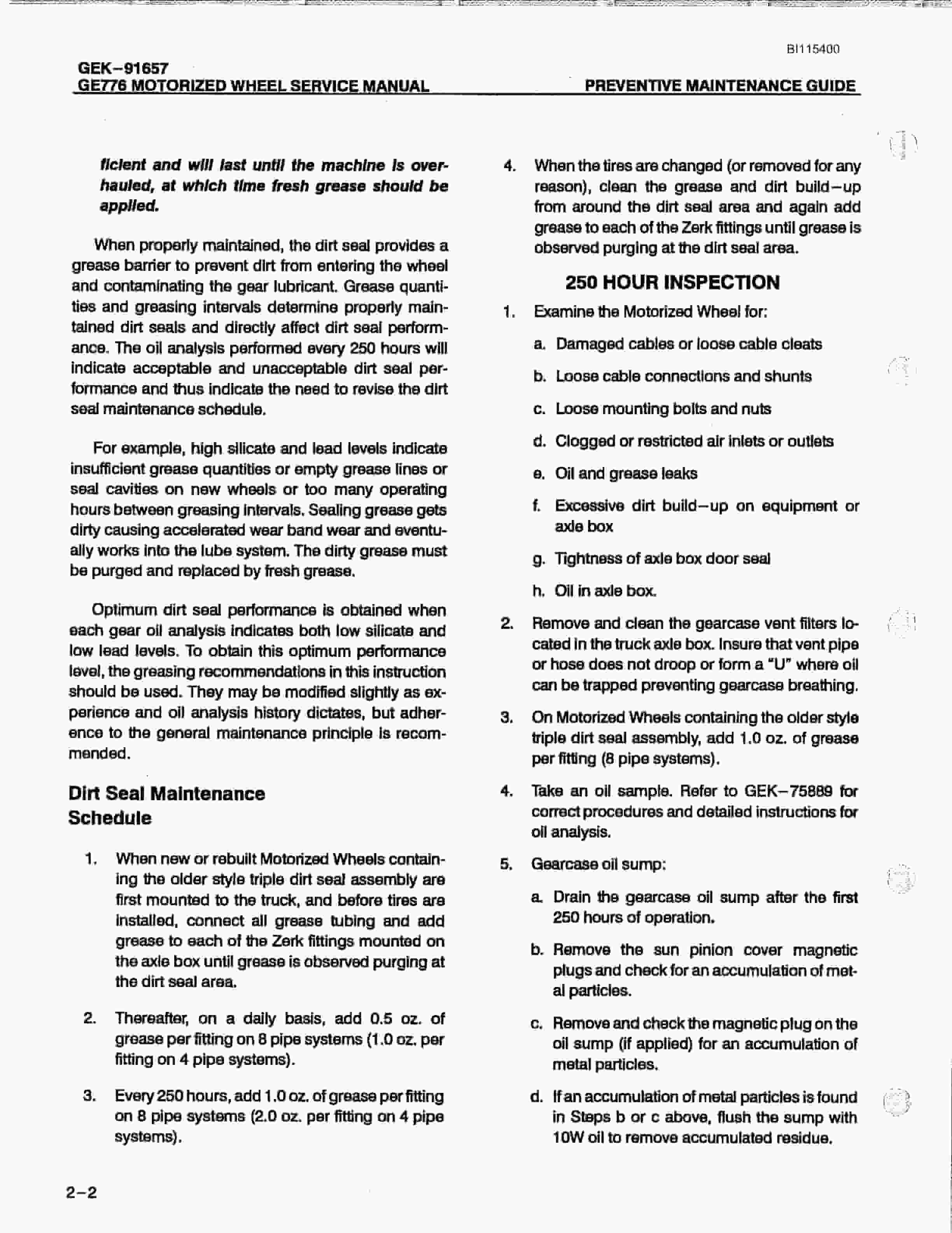 Bucyrus GKE-91649-8 Technical Manual BI115400-5