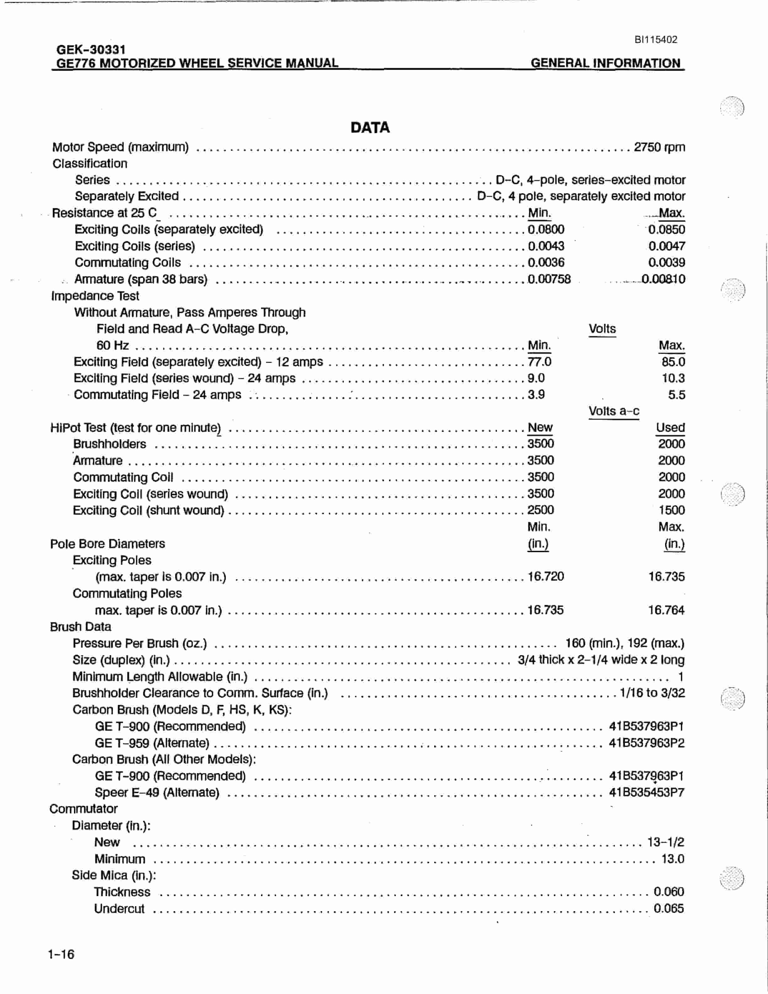 Bucyrus GKE-91661-8 Technical Manual BI115402-4