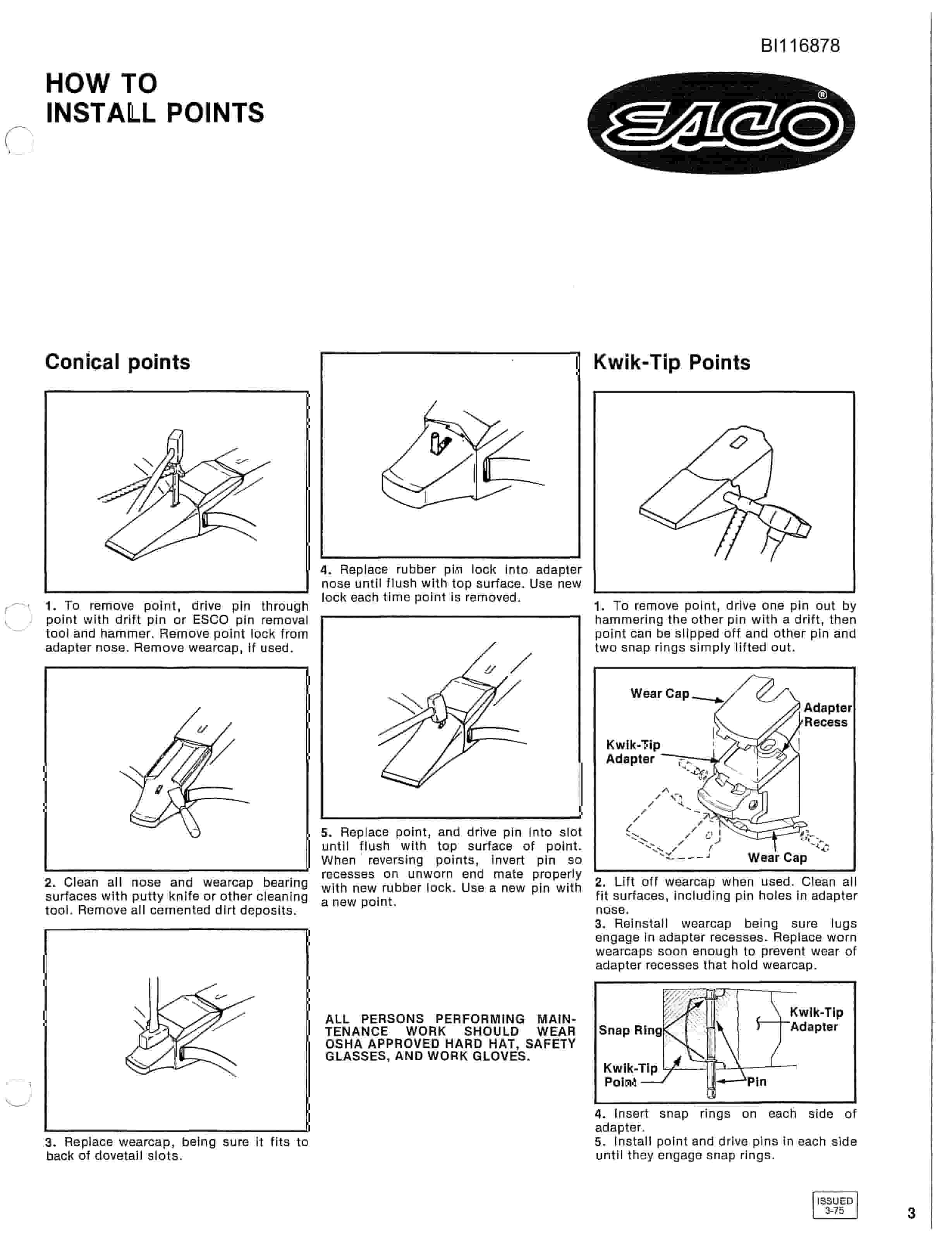 Bucyrus HDH Dragline Bucket Parts Catalog BI116878-3