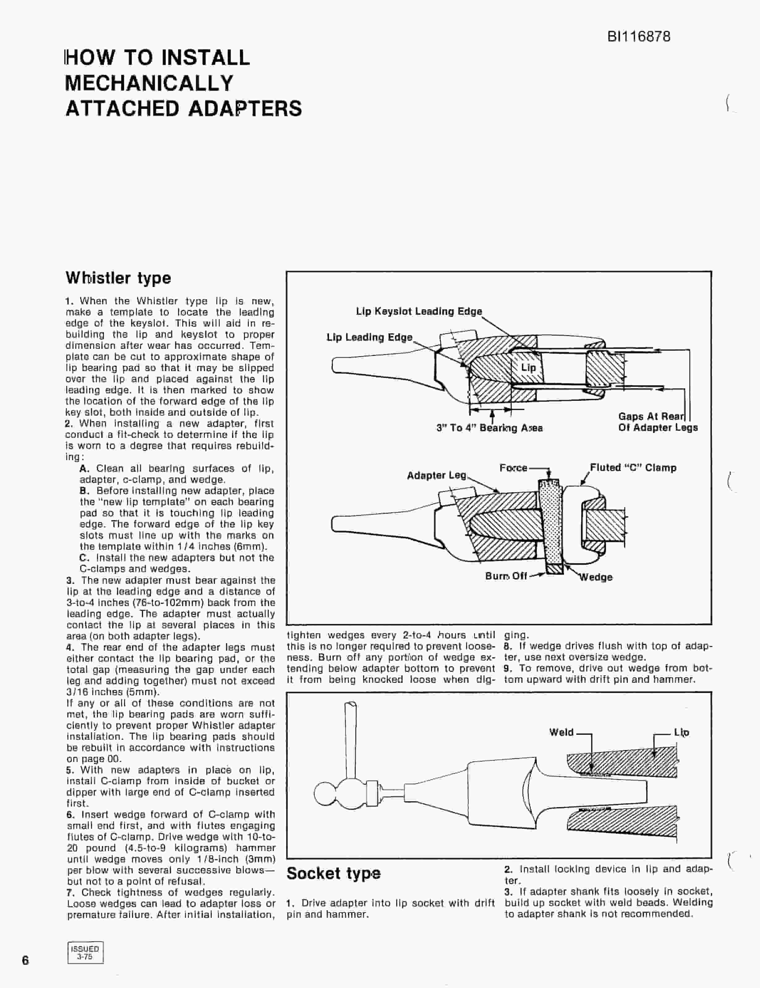 Bucyrus HDH Dragline Bucket Parts Catalog BI116878-4