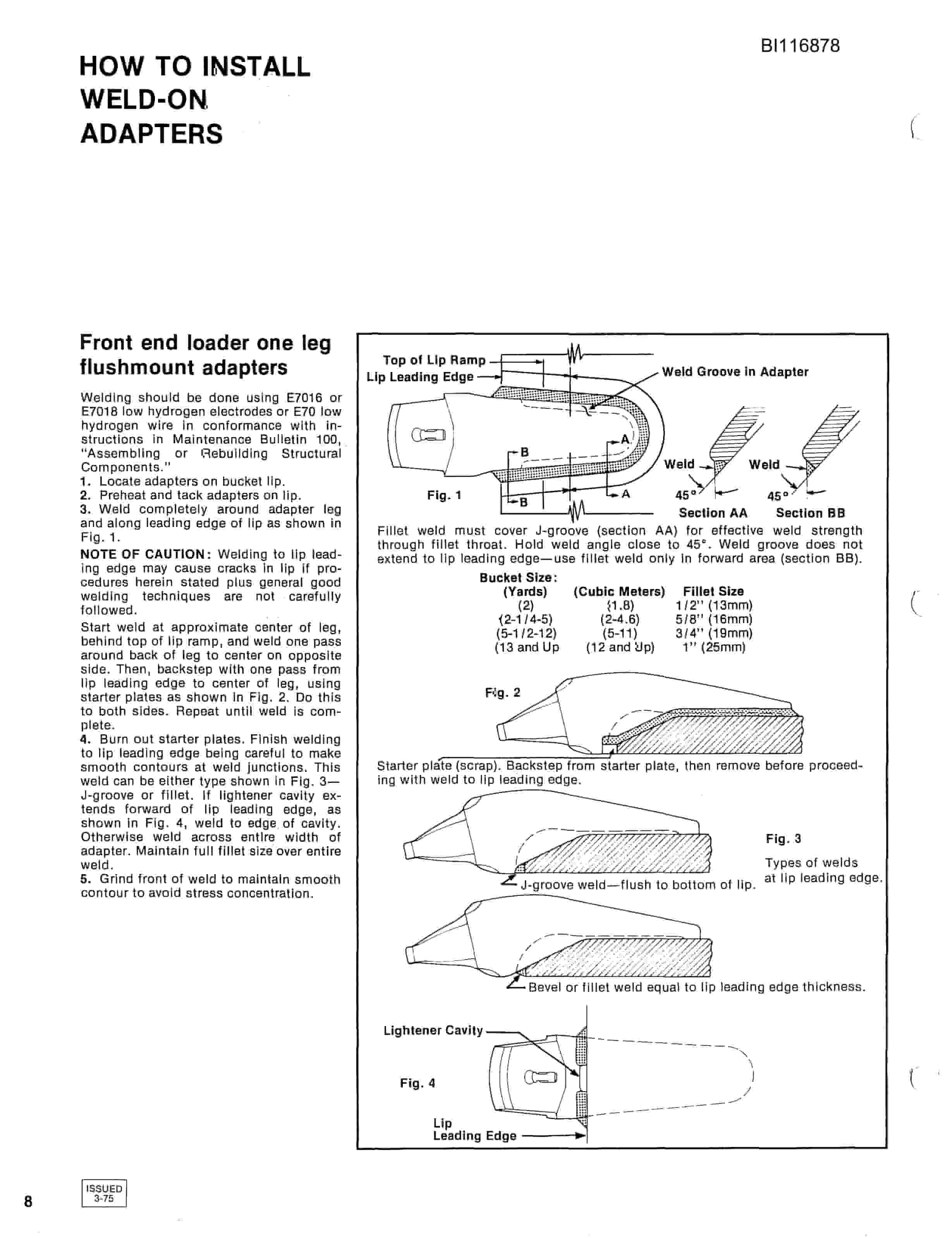 Bucyrus HDH Dragline Bucket Parts Catalog BI116878-5