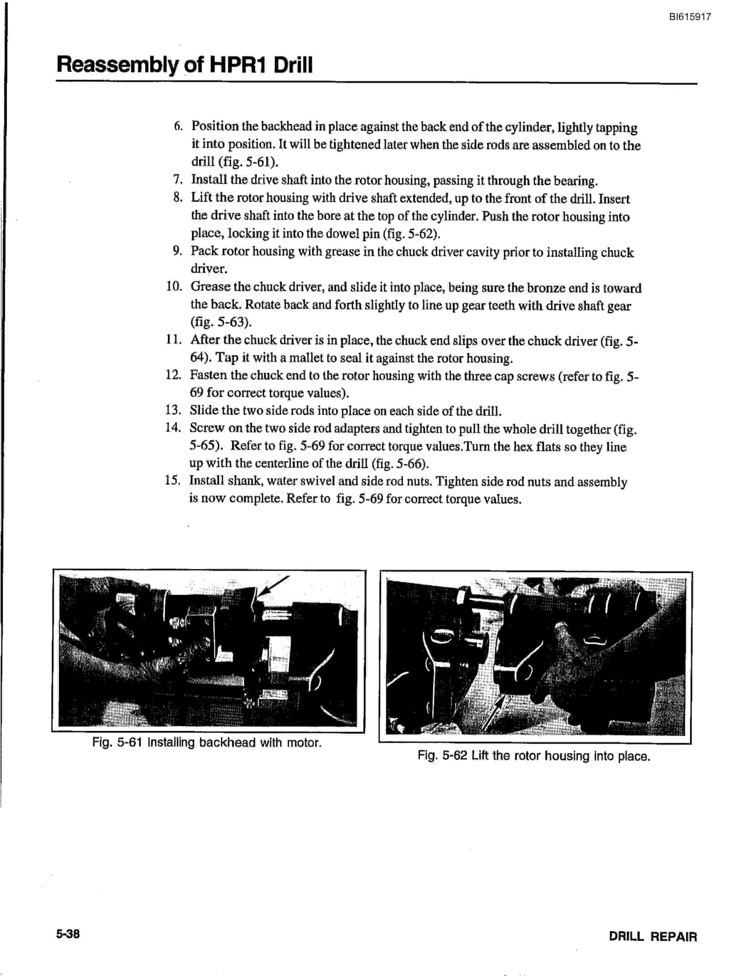 Bucyrus HPR1 Hydraulic Drill Technical Manual BI615917-5