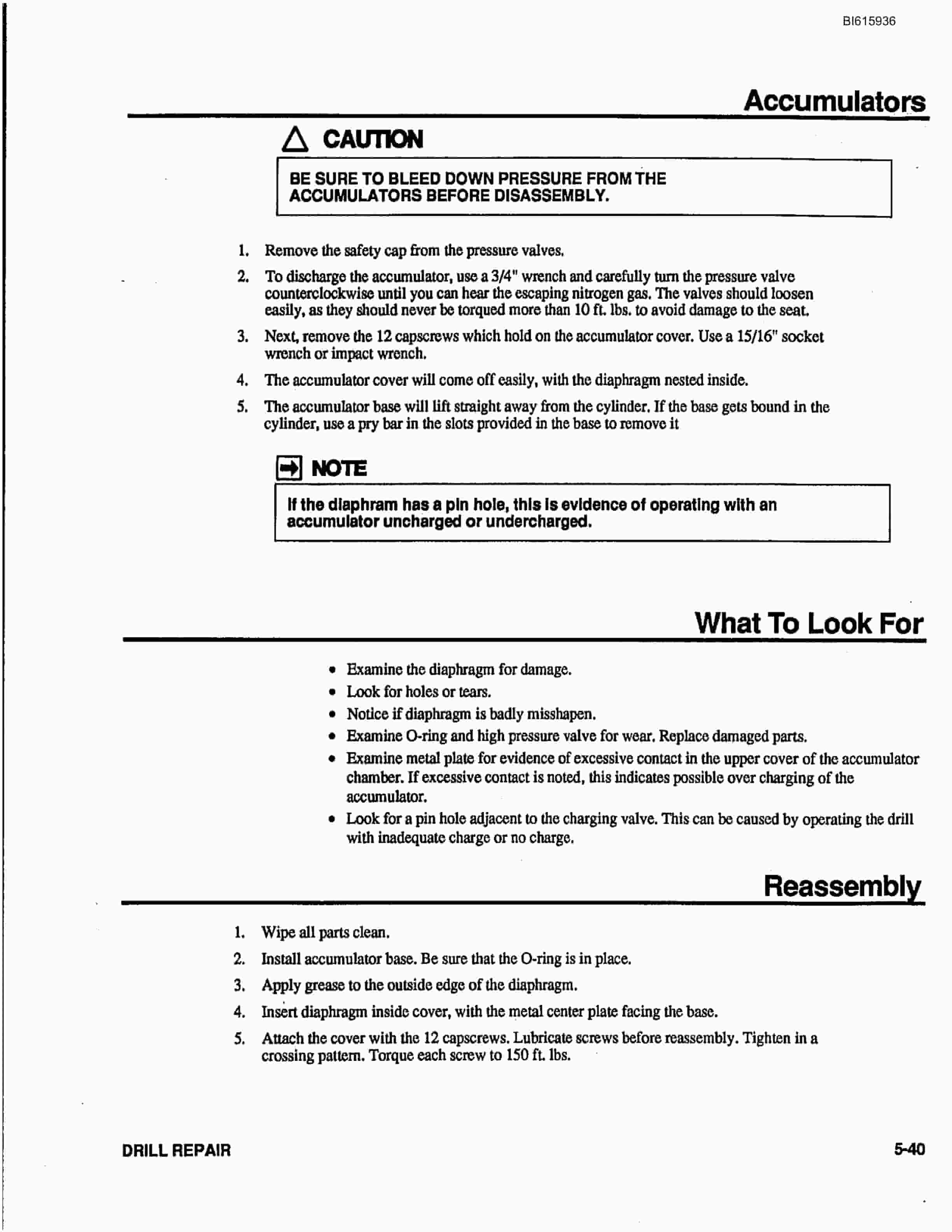 Bucyrus HPR1H Hydraulic Rock Drill Technical Manual BI615936-2