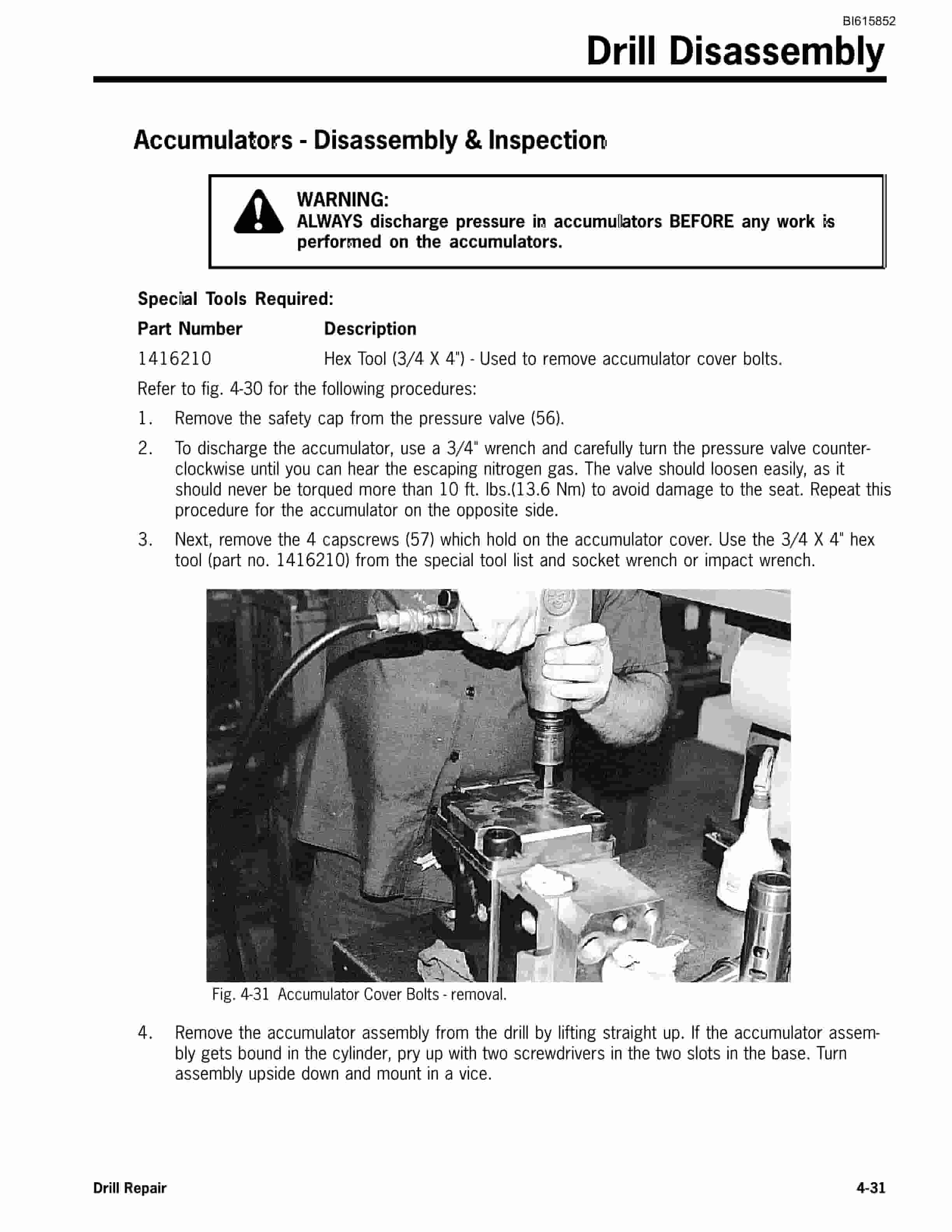 Bucyrus HPR3818F Hydraulic Rock Drill Service Manual BI615852-2