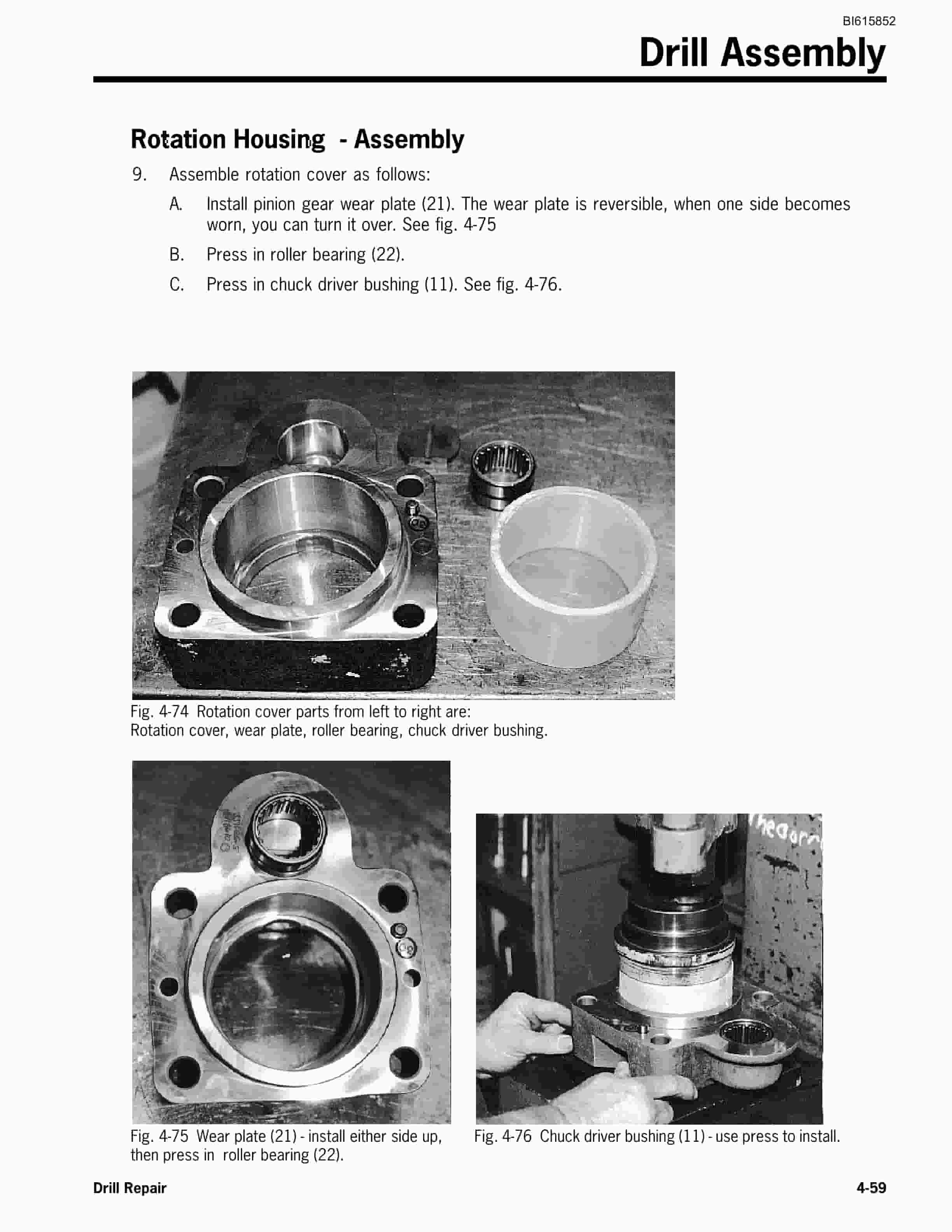 Bucyrus HPR3818F Hydraulic Rock Drill Service Manual BI615852-4