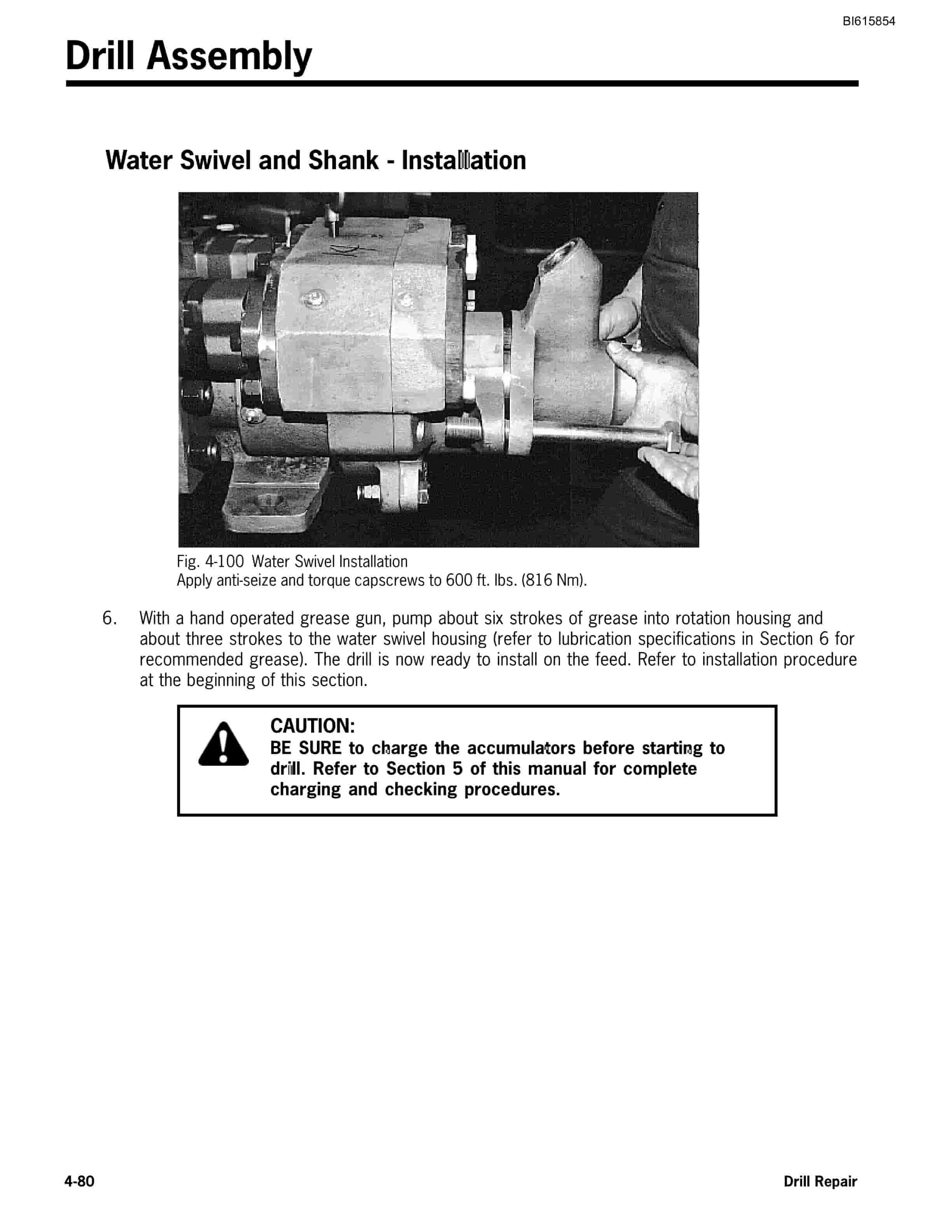 Bucyrus HPR5128, HPR6832 Hydraulic Rock Drill Service Manual BI615854-5