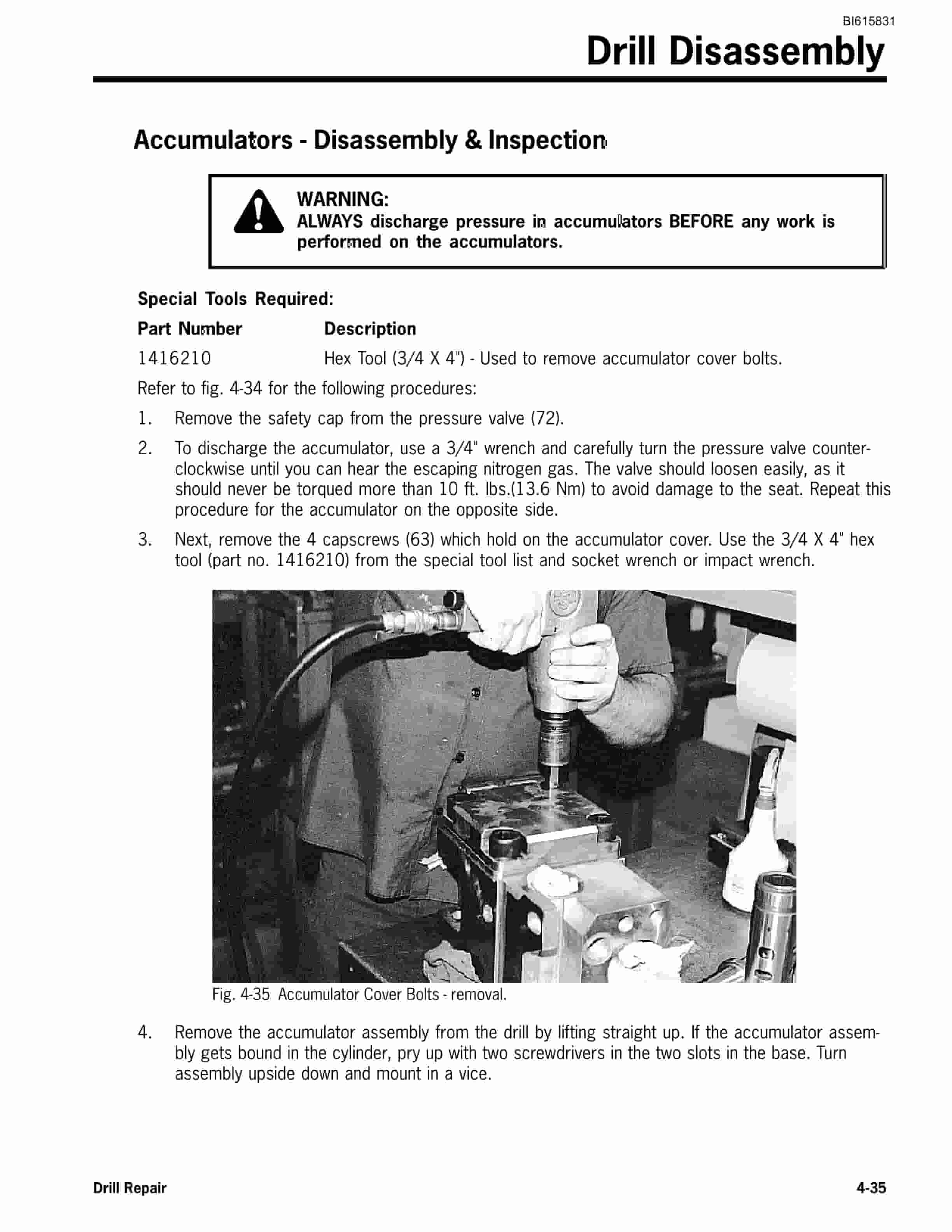 Bucyrus HPRH-C, HPRH-D Hydraulic Rock Drill Technical Manual BI615831-2
