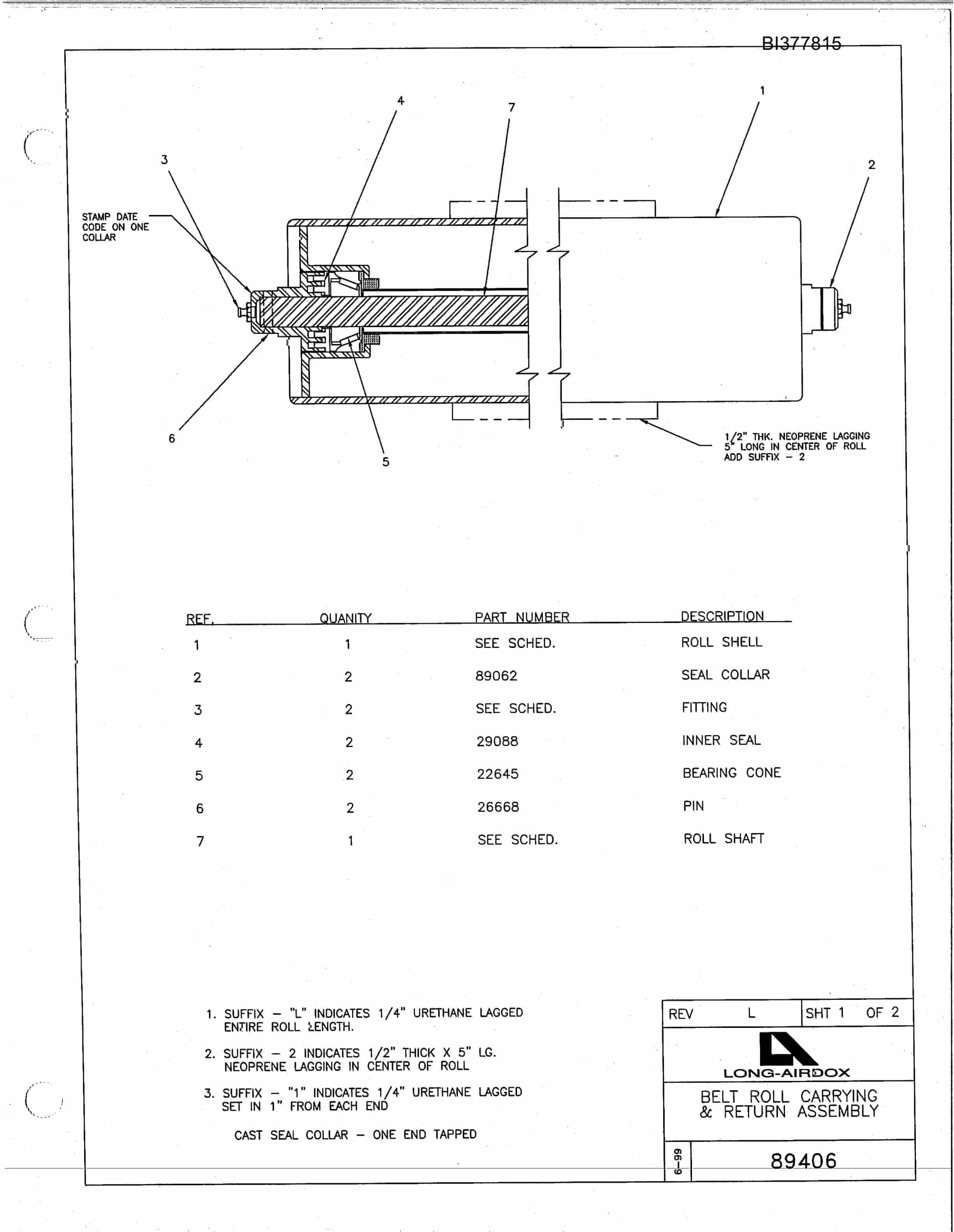 Bucyrus Hydraulic Belt Take-Up Parts Catalog BI377815-4