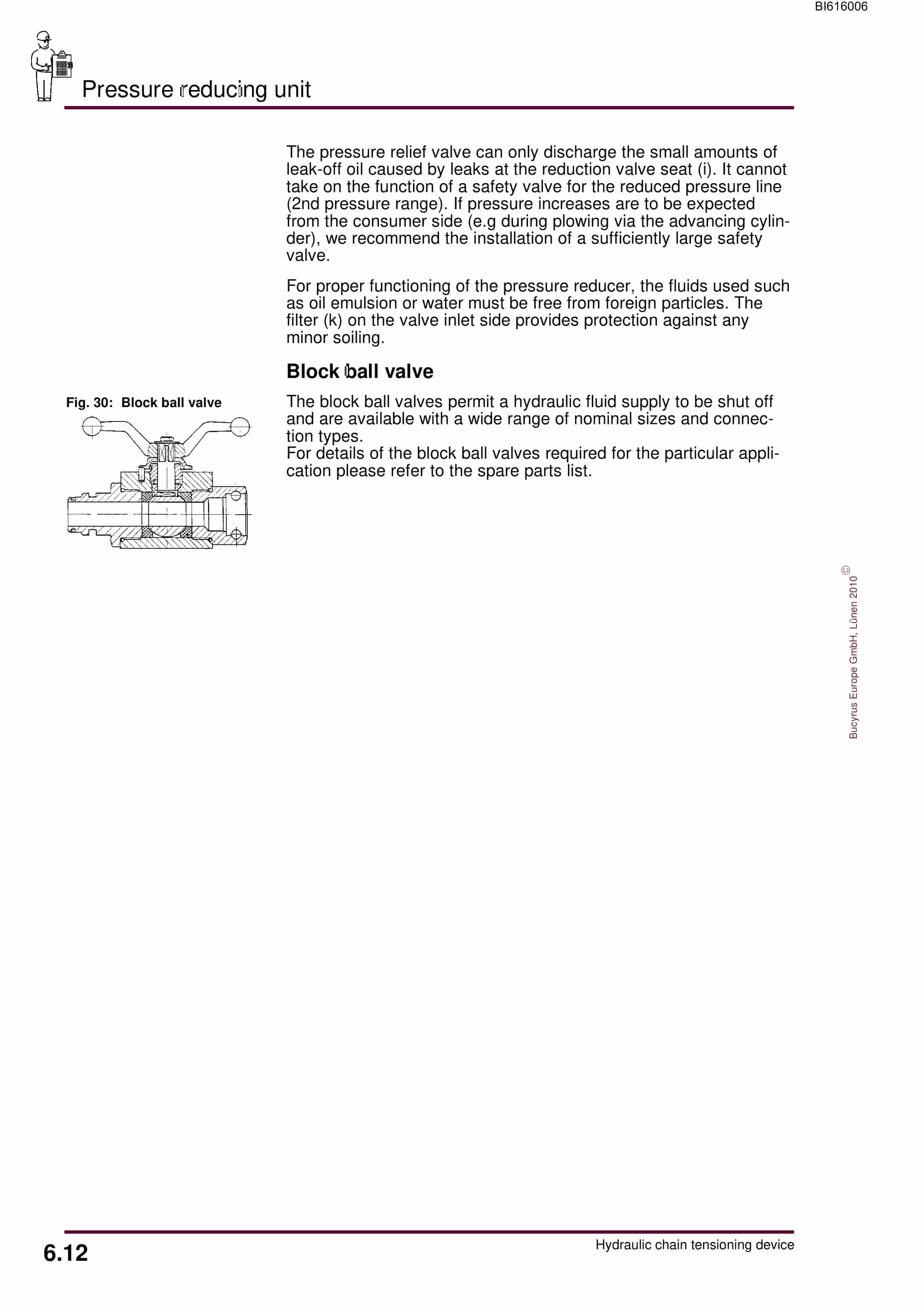 Bucyrus Hydraulic Chain Tensioning Device Technical Manual BI616006-5