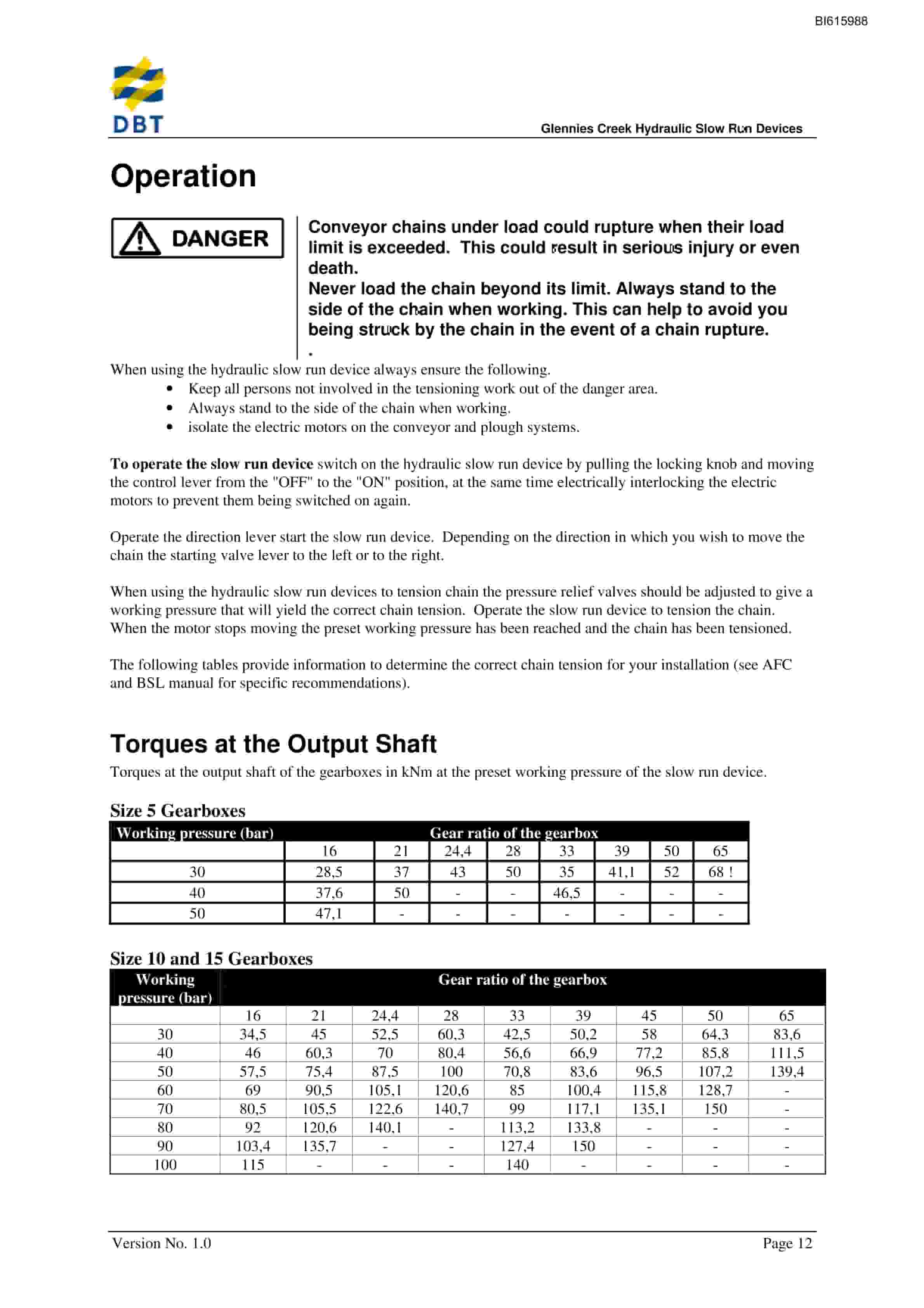 Bucyrus Hydraulic Slow Run Devices Technical Manual BI615988-4