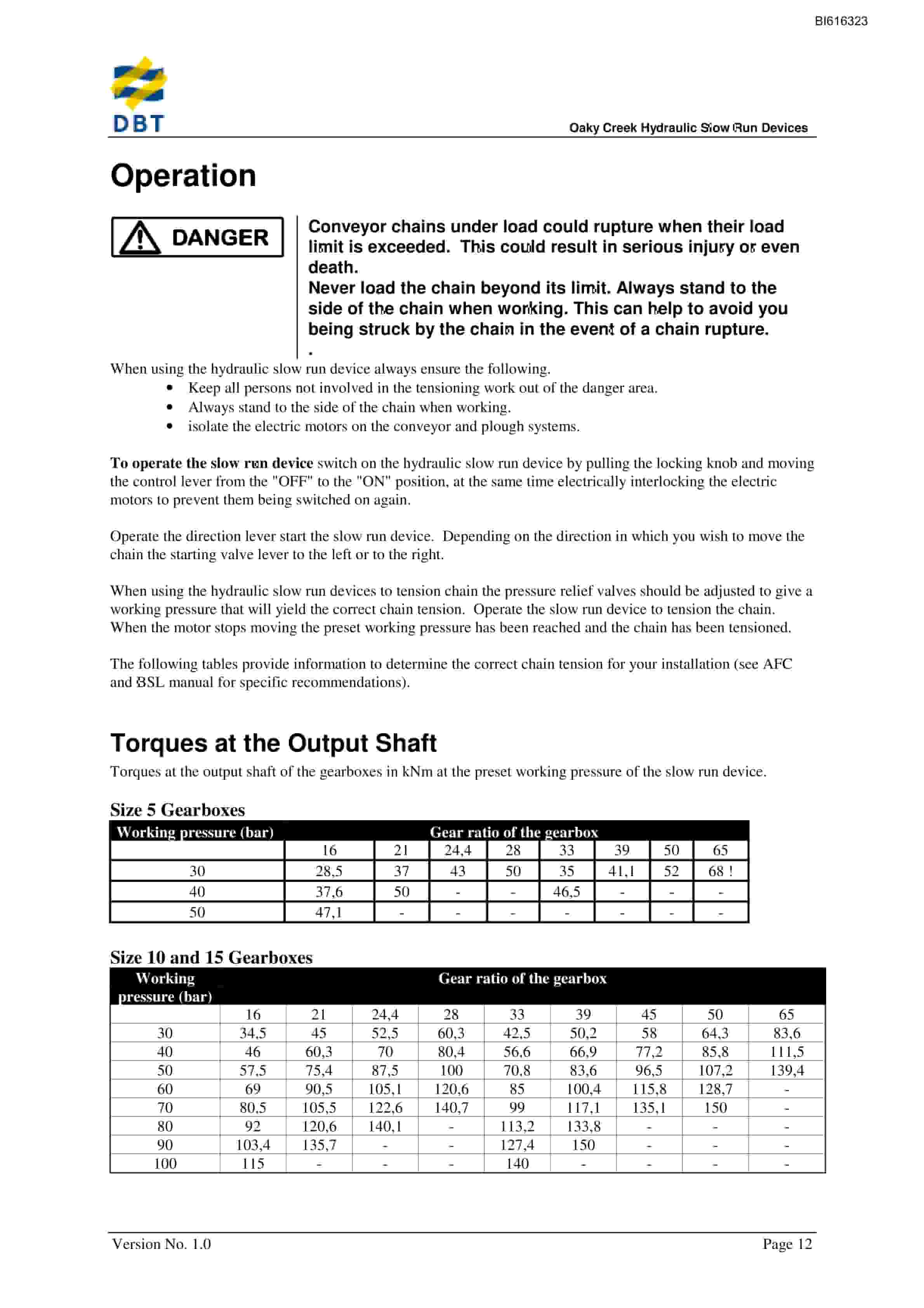 Bucyrus Hydraulic Slow Run Devices Technical Manual BI616323-4