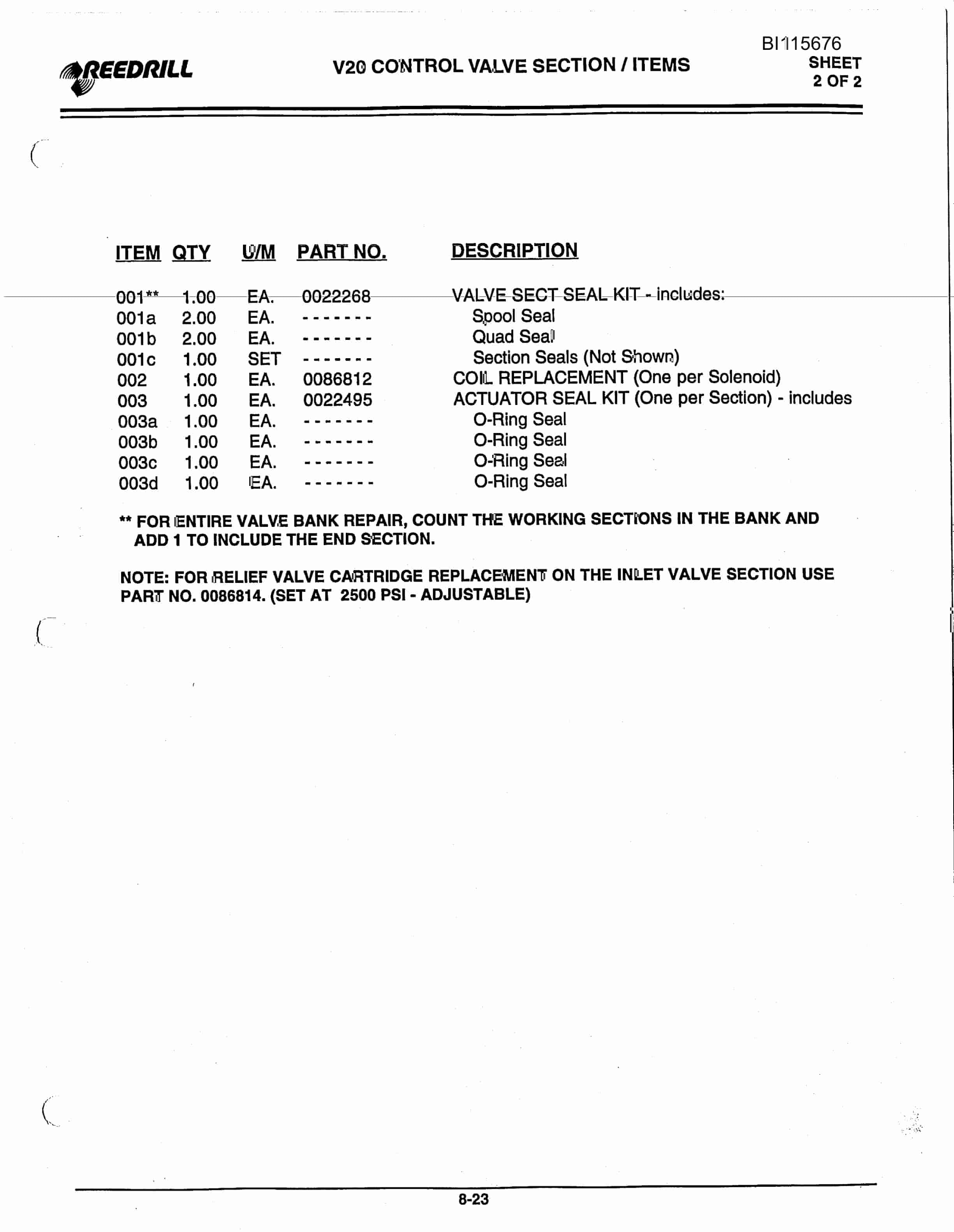 Bucyrus Infinity Blasthole Drill Parts Catalog BI115676-5